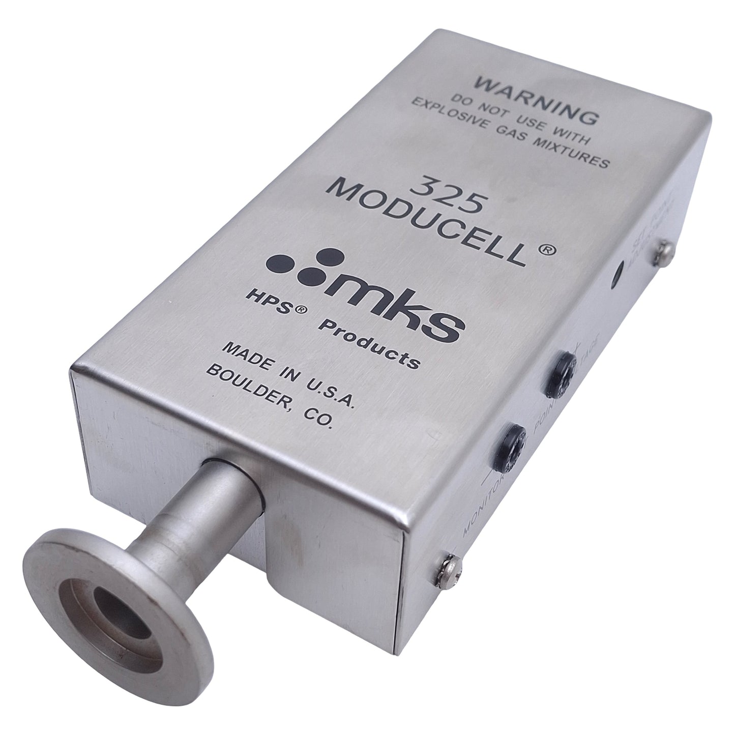 Used MKS 103250010 Moducell 325 Pirani Vacuum Sensor, 15VDC 0.175A, 9-Pin D-Sub