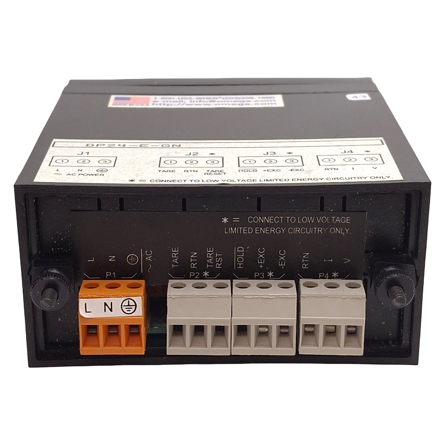 Used Omega DP24-E-GN Digital Panel Meter, 4-Digit Greed LED, 1/8 DIN, 115VAC *Mount*