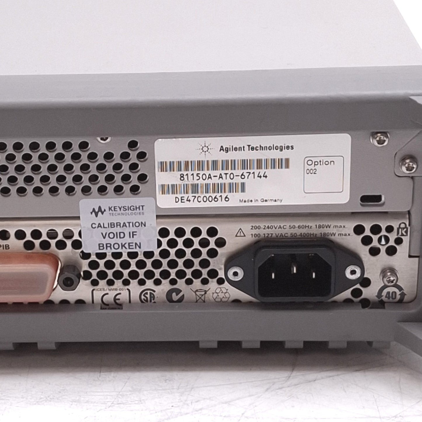 Used Agilent 81150A Pulse Function Arbitrary Generator 120MHz, 2-Channel, 100-240VAC