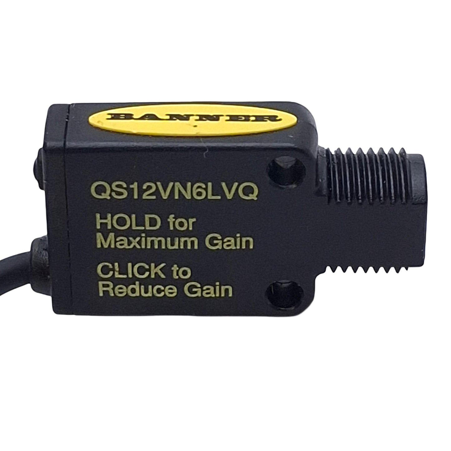 Used Banner QS12VN6LVQ Photoelectric Sensor, NPN, 2m Range, 10-30VDC, 4-Pin M8, 6in