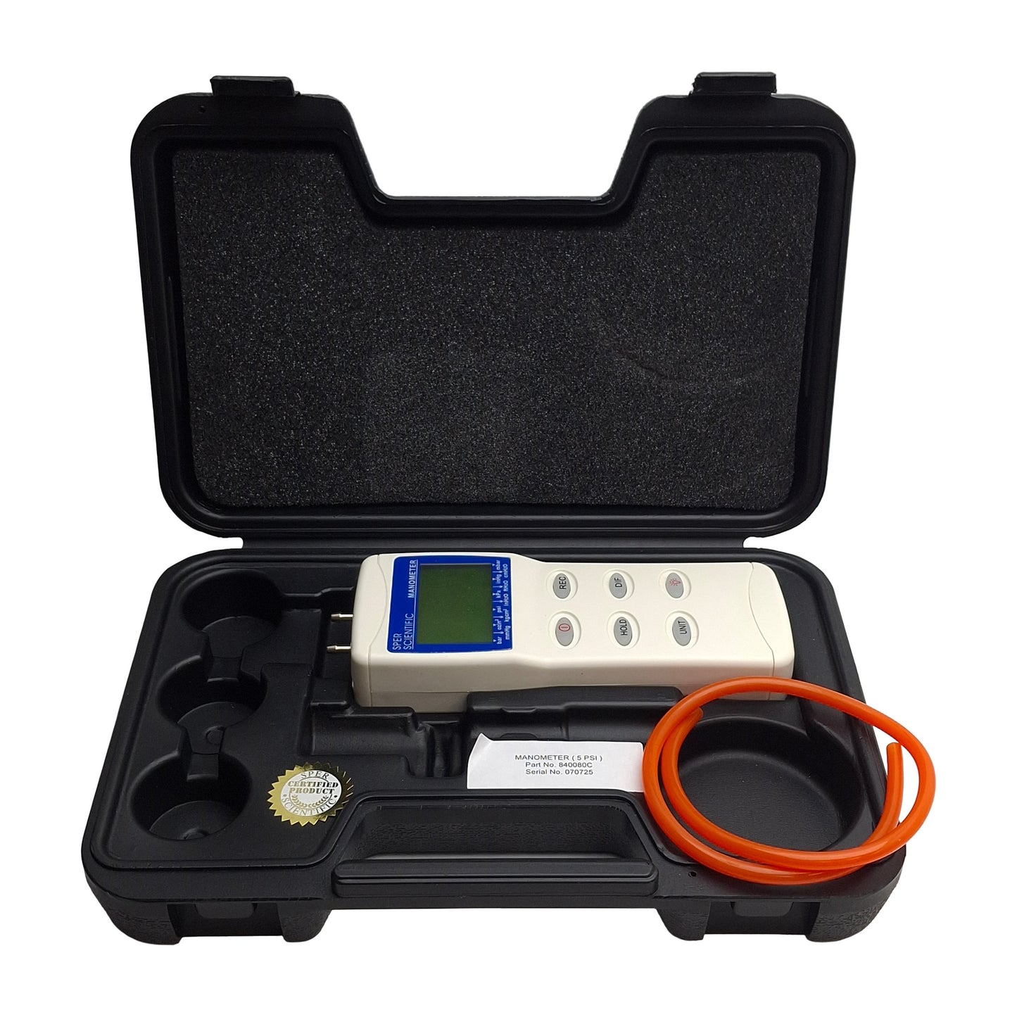 Used Sper Scientific 840080C Datalogging Manometer 5psi Range 0.001 Res., 3% Accuracy