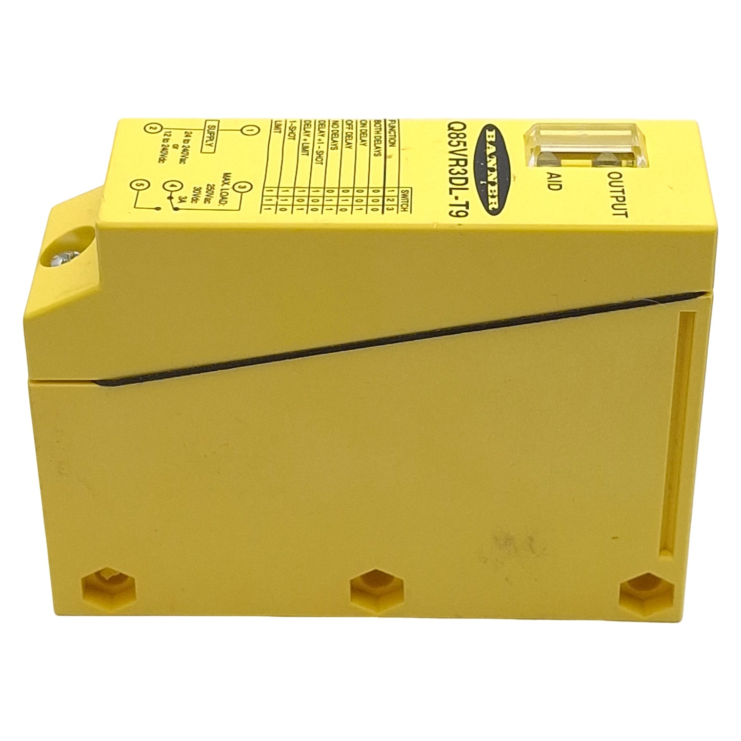 Used Banner Q85VR3DL-T9 Long Range Diffuse Sensor SPDT 1m Range, 240VAC/DC, 1/2" NPSM