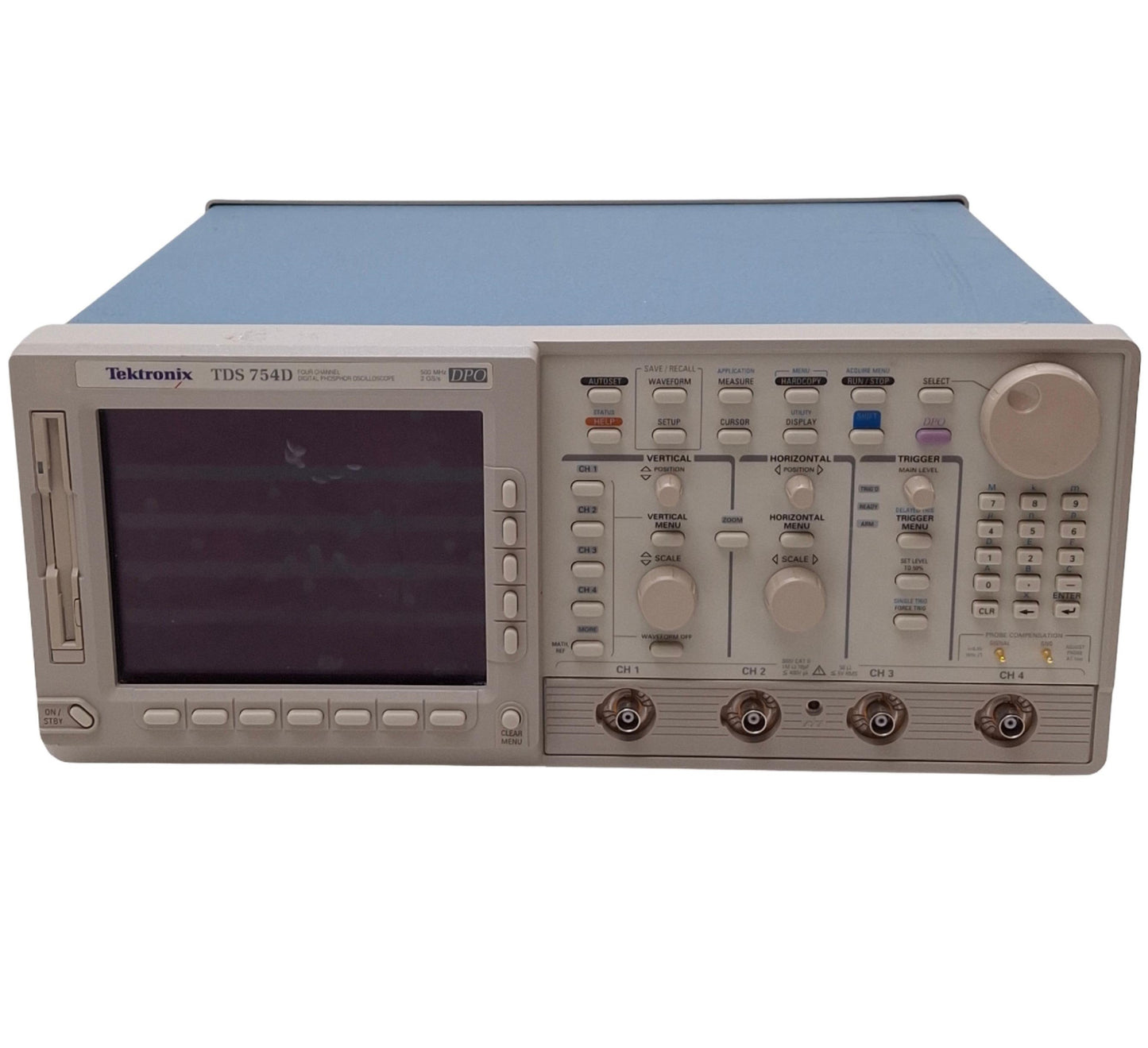 Used Tektronix TDS754D Digital Phosphor Oscilloscope, 4-Channel 500MHz 2GS/s, GPIB