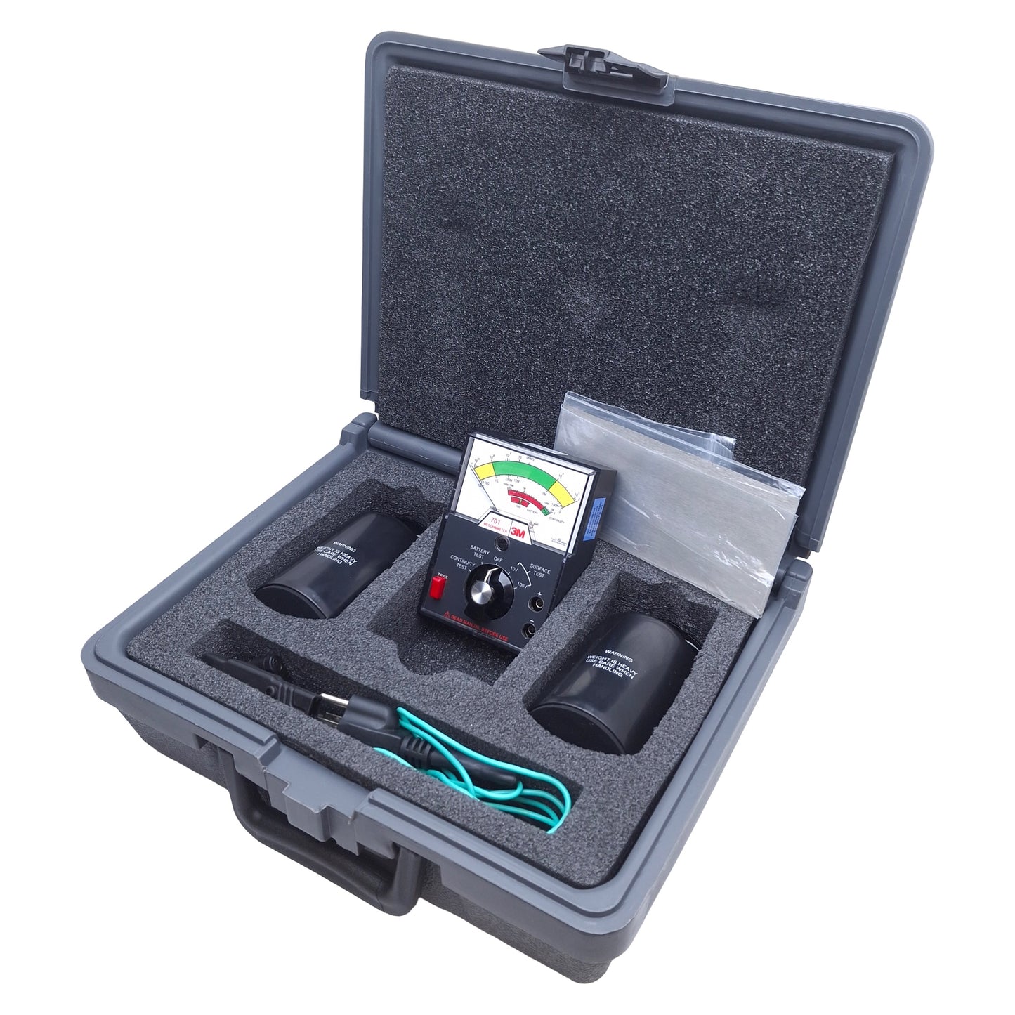 Used 3M 701 Megohmmeter Test Kit for Static Control 500Ohms Internal, 0-10MOhms Range