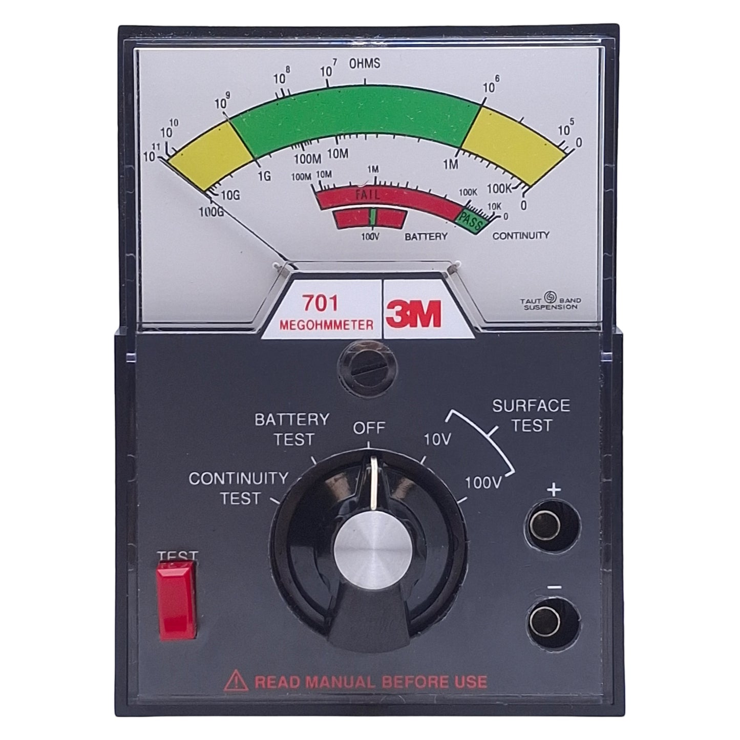 Used 3M 701 Megohmmeter Test Kit for Static Control 500Ohms Internal, 0-10MOhms Range