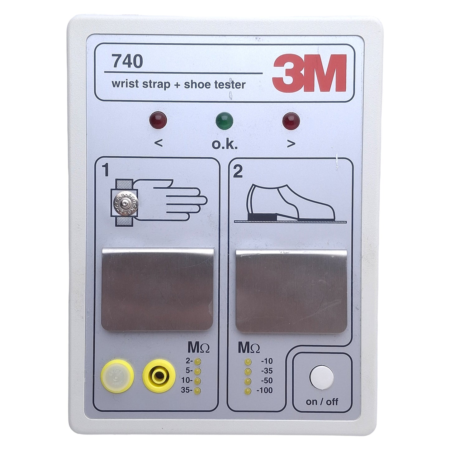 Used 3M 740 Wrist Strap and Shoe Tester 24-30VDC 150mA, 20VDC±1 Measurement