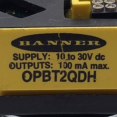 Used Banner OPBT2QDH 27189 OMNI-BEAM Power Block, NPN/PNP, 10-30VDC, 4-Pin M12