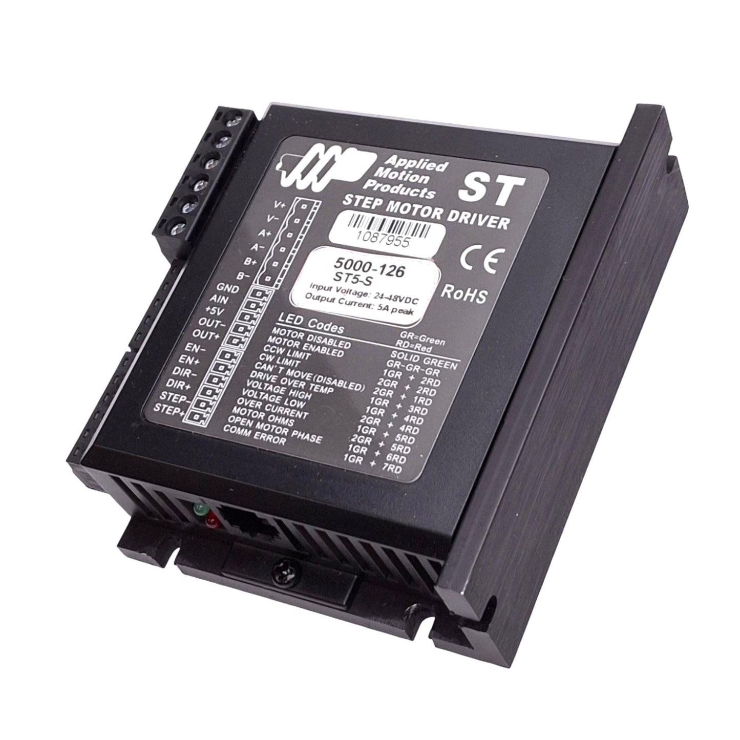Used Applied Motion ST5-S Step Motor Driver, 24-48VDC In, 5A Peak, SCL RS-232