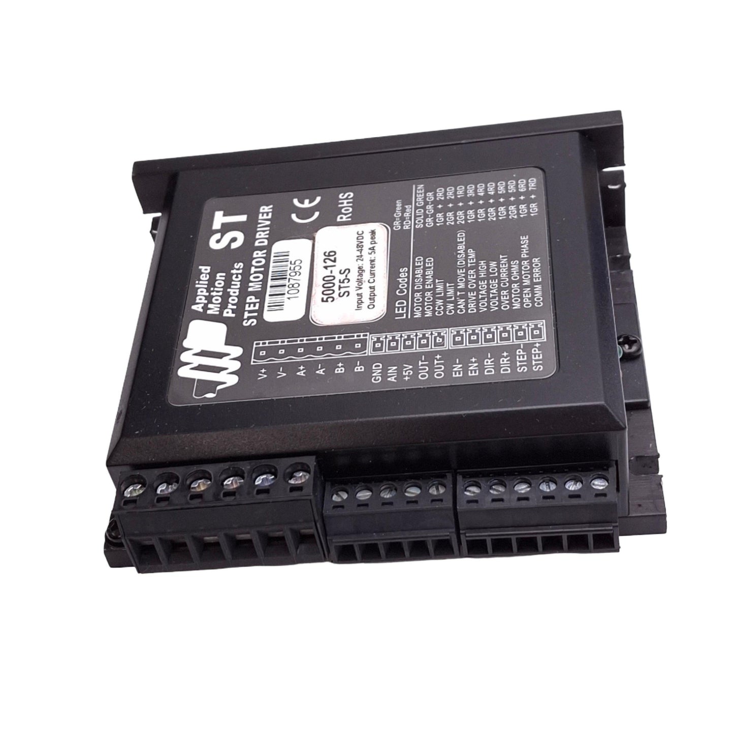 Used Applied Motion ST5-S Step Motor Driver, 24-48VDC In, 5A Peak, SCL RS-232