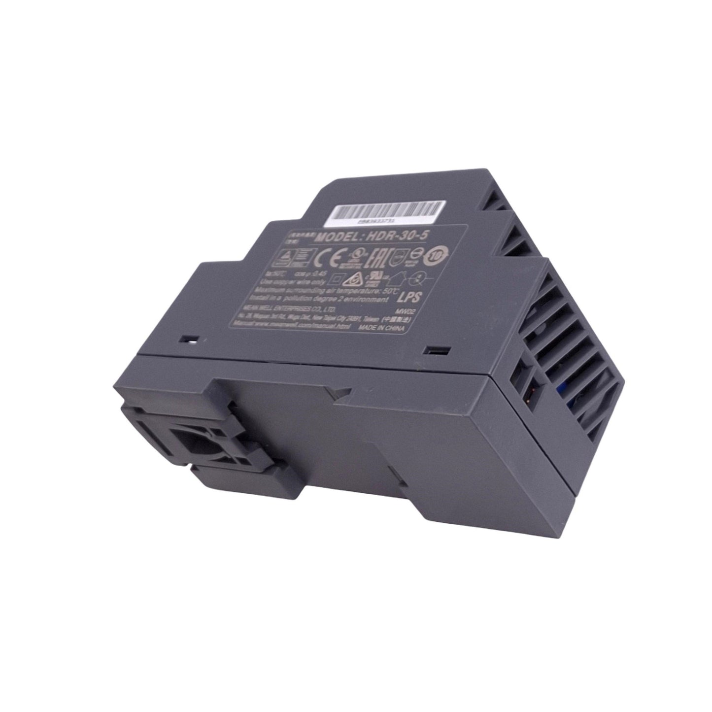 New Meanwell HDR-30-5 Power Supply, 100-240VAC 0.88A In, 5VDC 3A Out, 15W Max