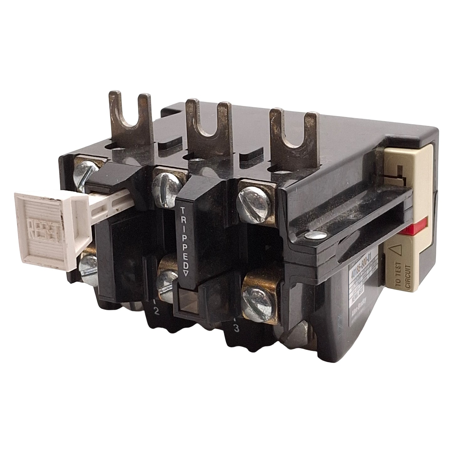 Used Allen Bradley 40185-800-01 Overload Relay, 3-Pole, 120-600VAC, NEMA Size 2