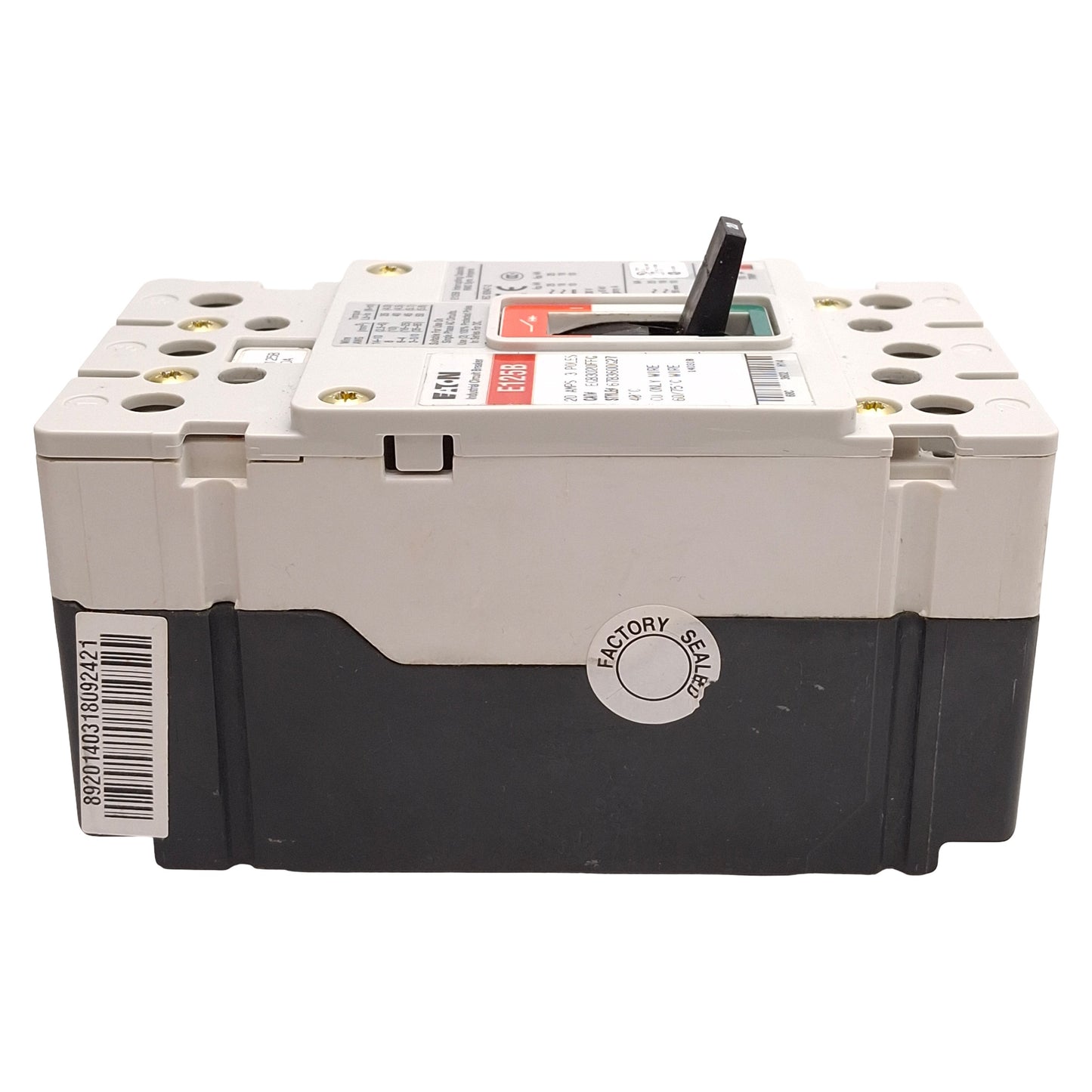 Used Eaton EGB3020FFG E125B Molded Case Circuit Breaker, 3-Pole, 20A, 480VAC/250VDC