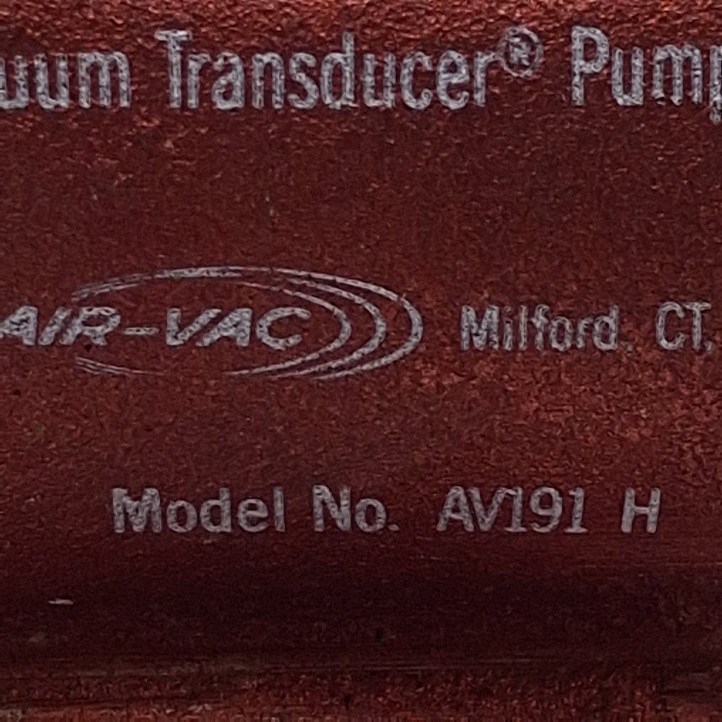 Used Air-Vac AV191H Vacuum Pump, 1/8in NPT 1/4in NPSM, 28.2"Hg, 4.3scfm, 82dBA, 75psi