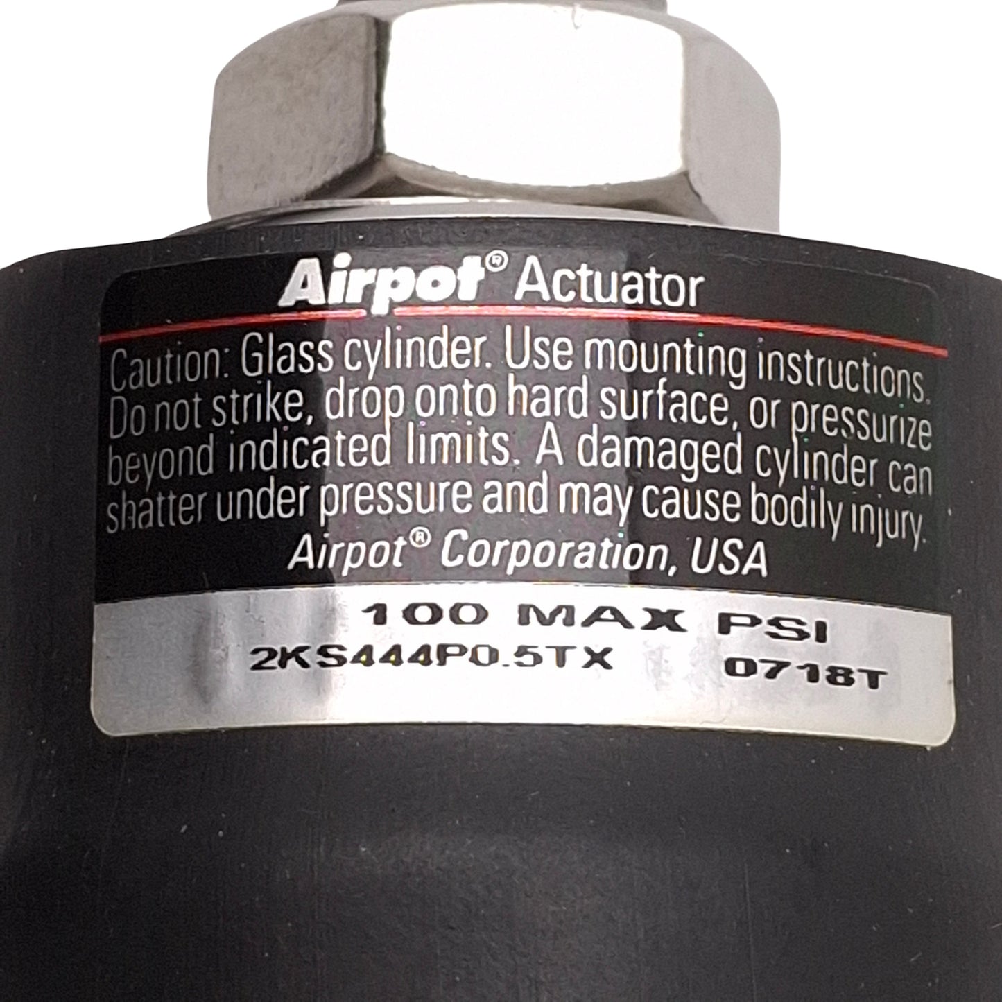 Used Airpot 2KS444P0.5TX Air Dashpot Actuator, ø1.750in Bore, 0.5in Stroke, 2.405in²