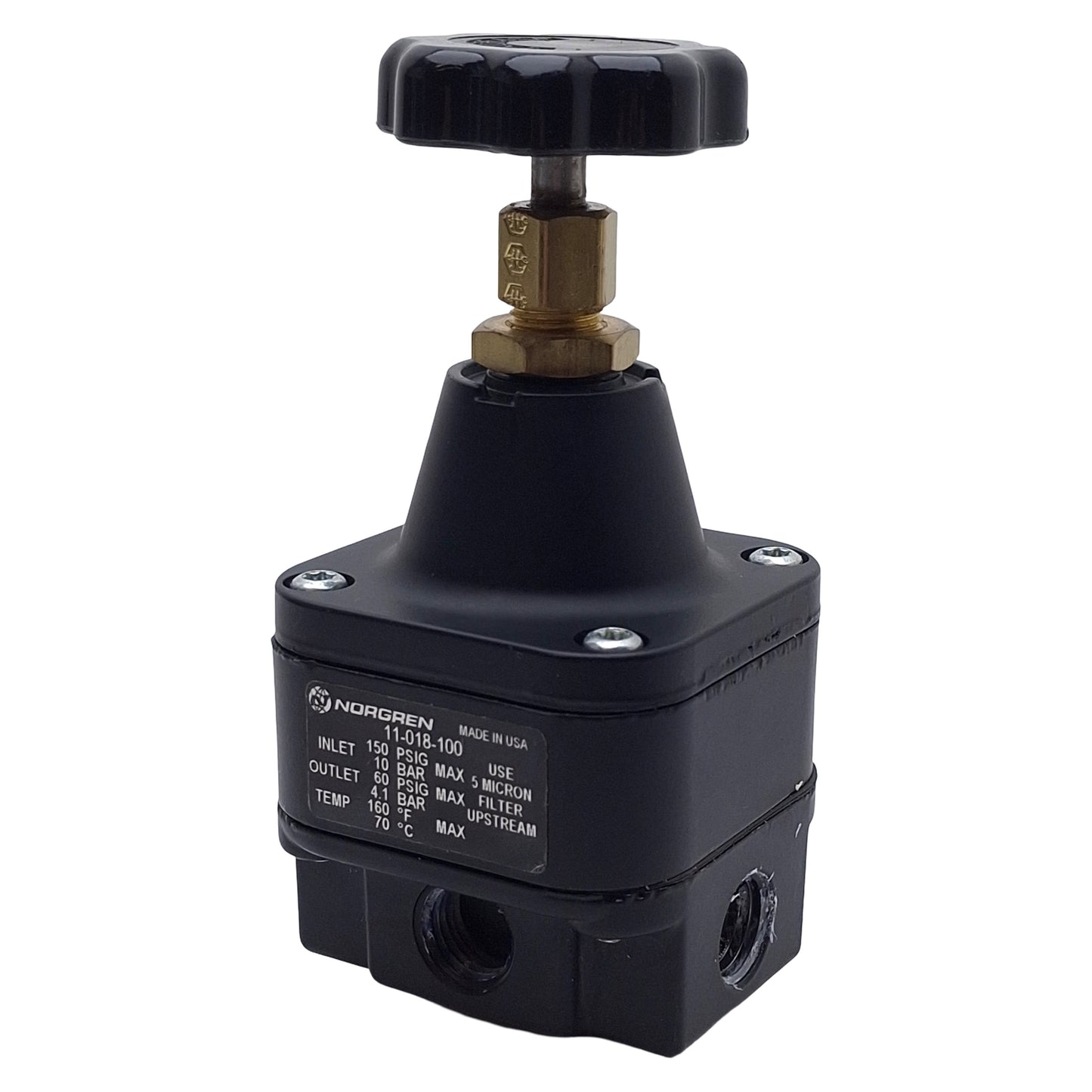 Used Norgren 11-018-100 Precision Pressure Regulator, 1/4in PTF, 150psi In, 60psi Set