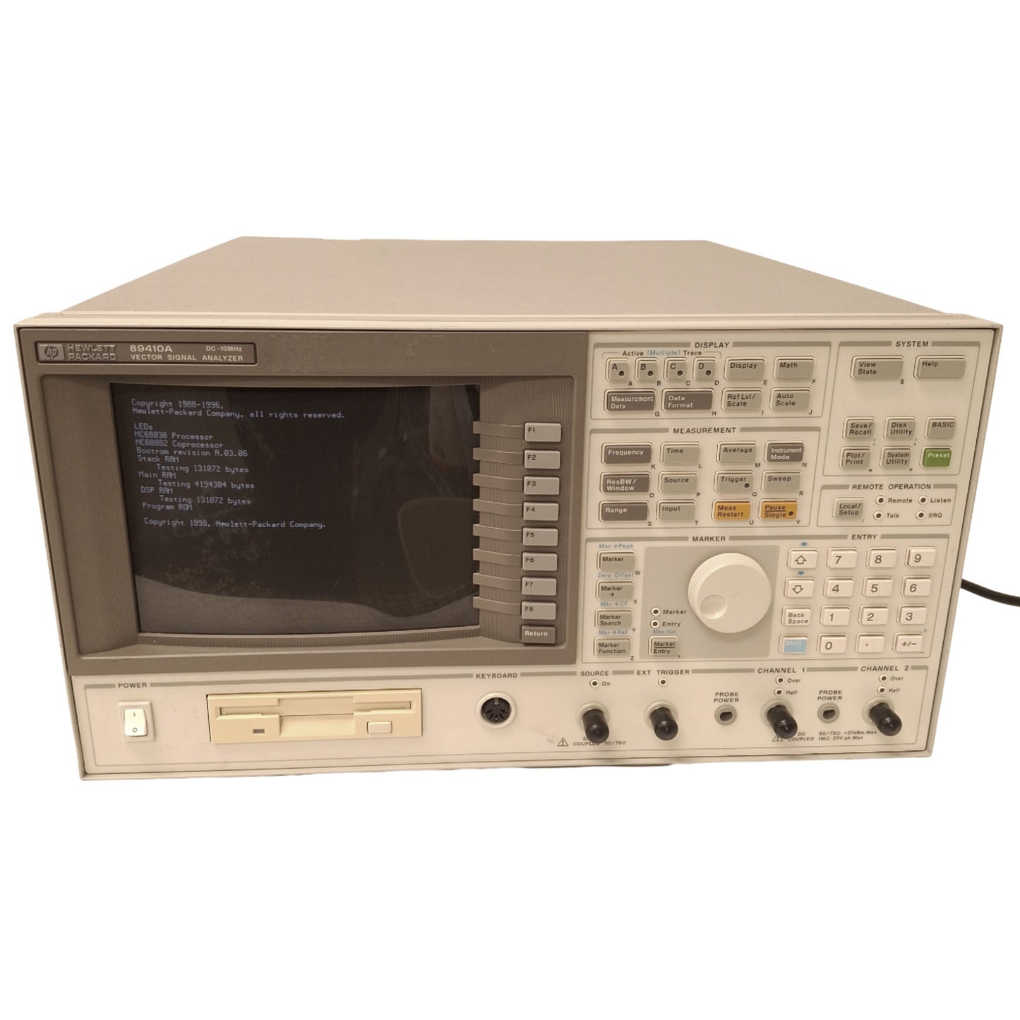 Used HP 89410A Vector Signal Analyzer, DC to 10MHz Range, 2-Channel, 120/240VAC