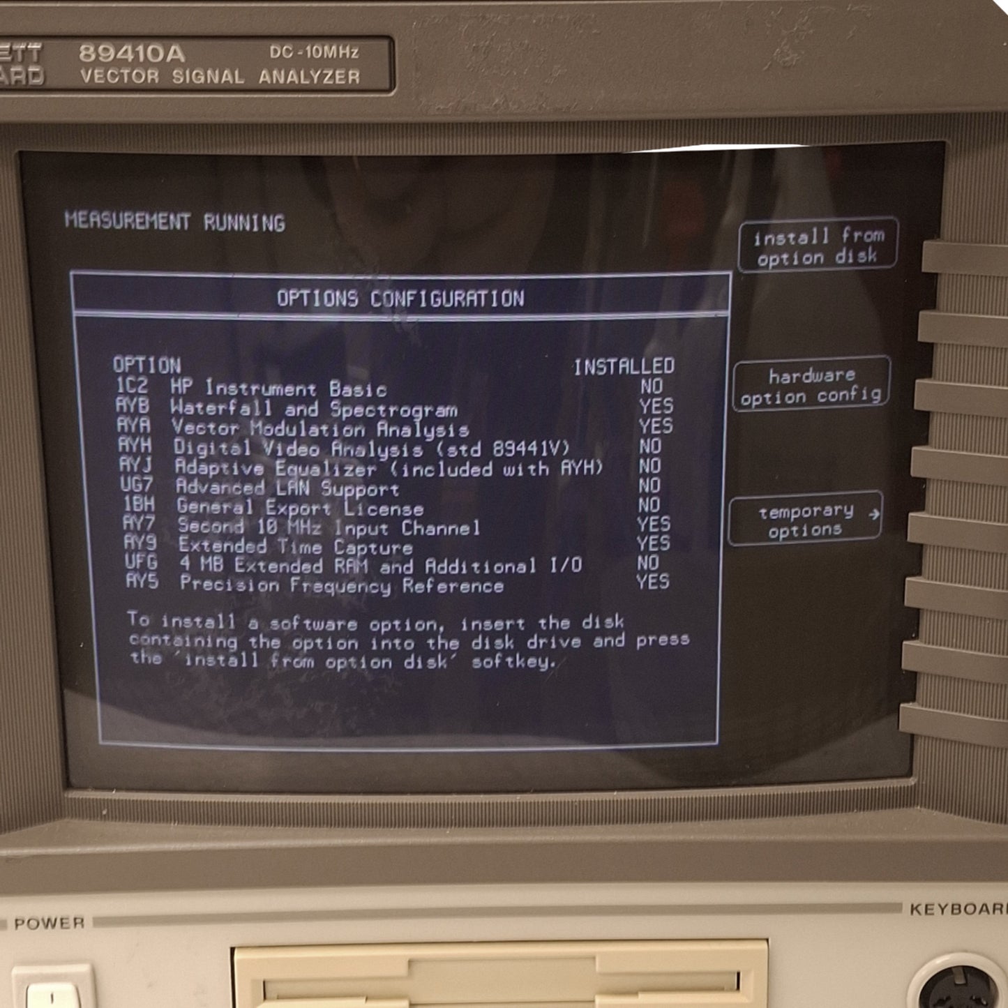 Used HP 89410A Vector Signal Analyzer, DC to 10MHz Range, 2-Channel, 120/240VAC