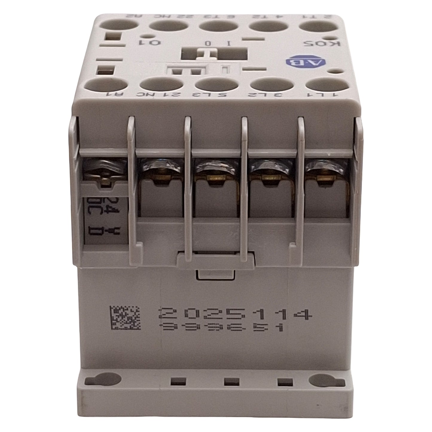 Used Allen Bradley 100-K05ZJ01 Contactor, 3NO+1NC, 5A, 3HP @ 3Ø 575VAC, 24VDC Coil