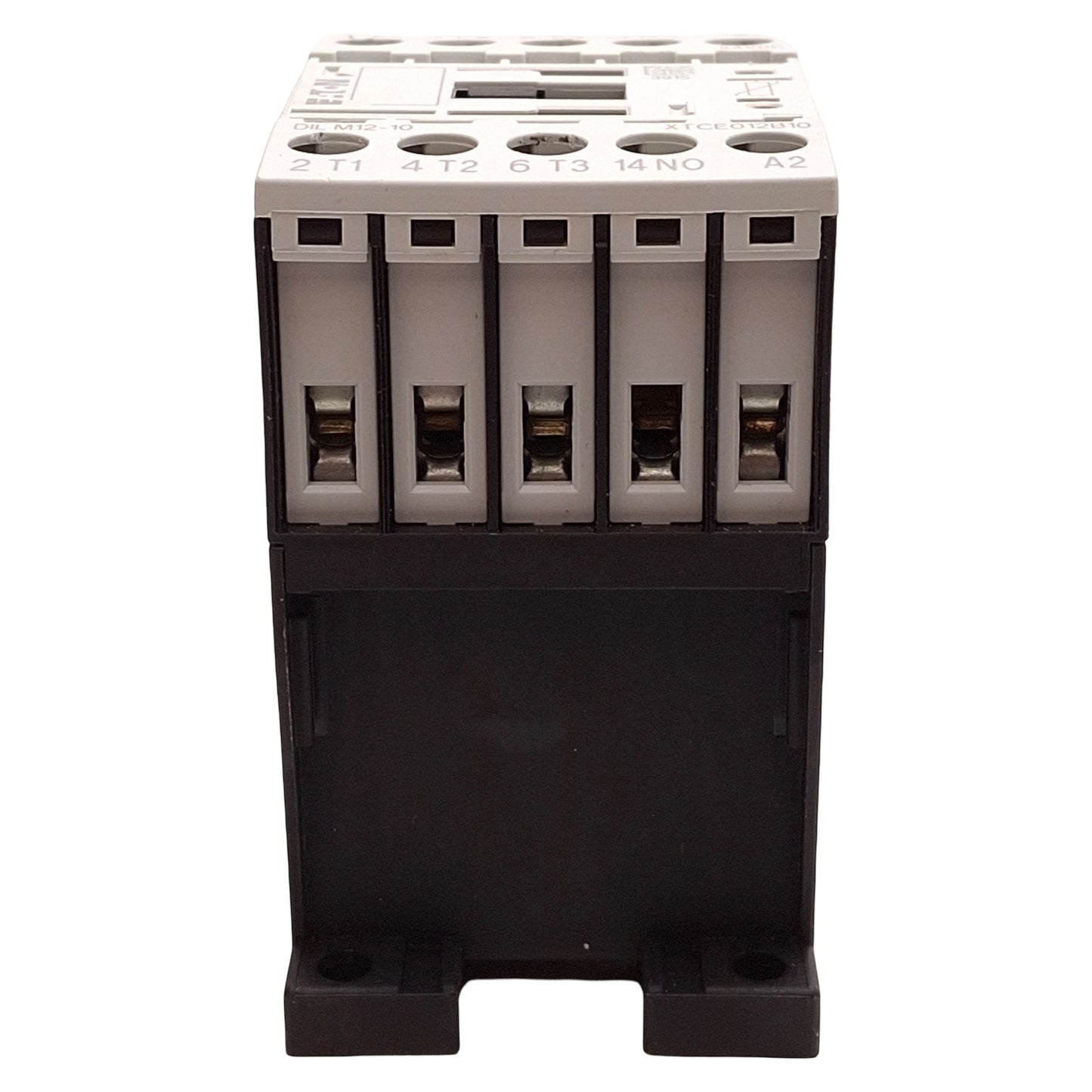 Used Eaton XTCE012B10TD IEC Contactor, 3NO+1NO, 12A, 10HP @ 3Ø 600VAC, 24VDC Coil