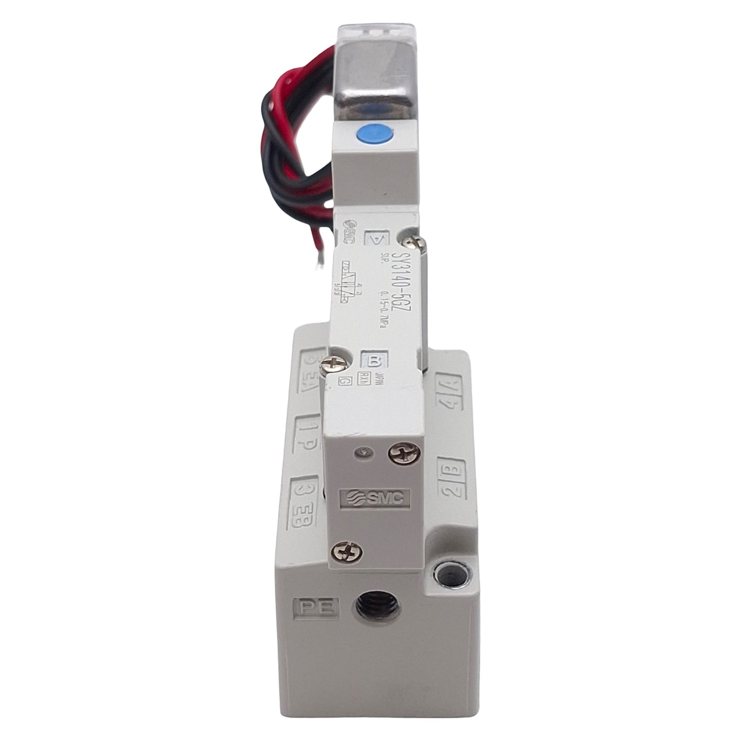 Used SMC SY3140-5GZ-01 Solenoid Valve, 5/2-Way, Rc1/8, 0.15-0.7MPa, 24VDC Coil
