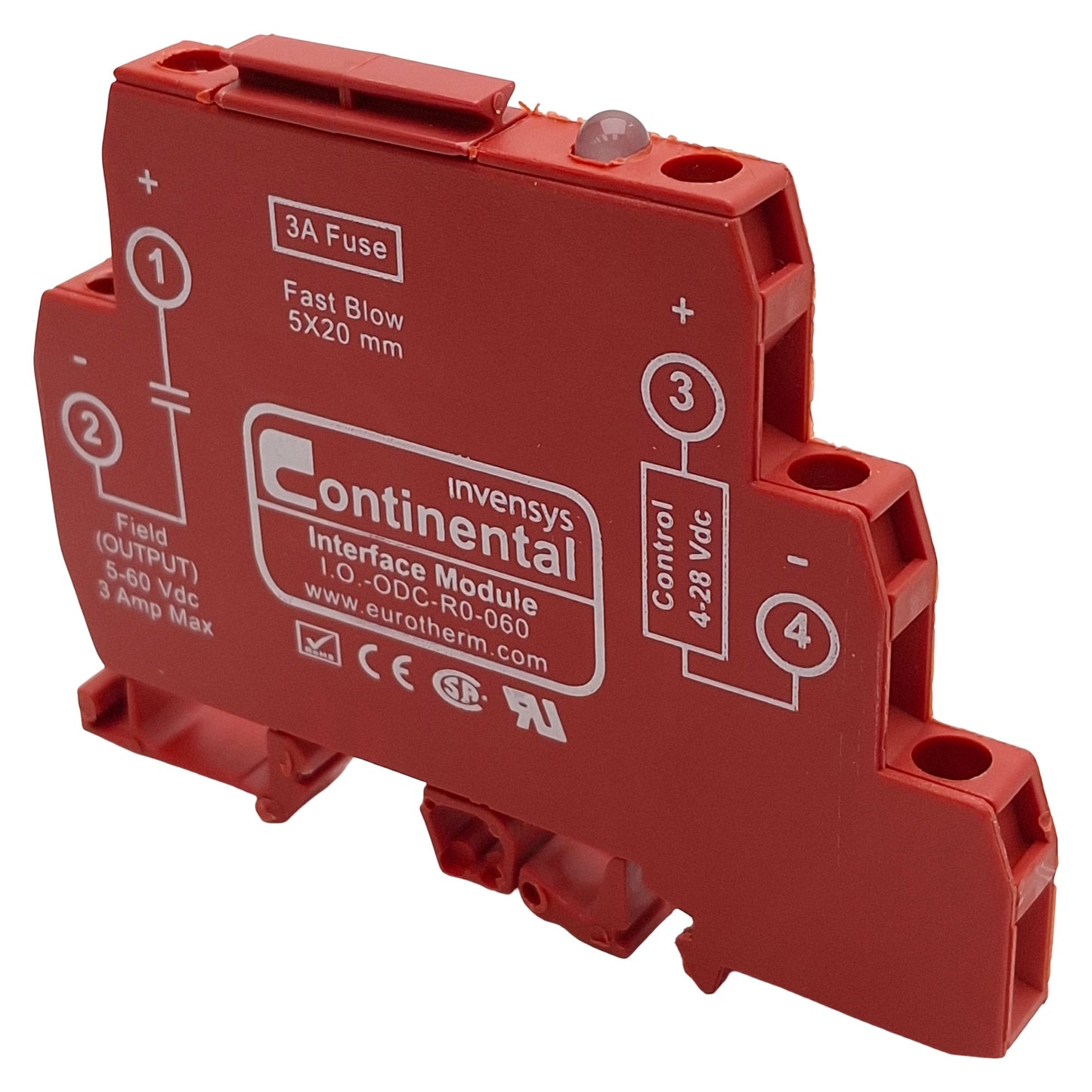 Used Continental I.O.-ODC-R0-060 Interface Module, 4-28VDC Control, 5-60VDC Output