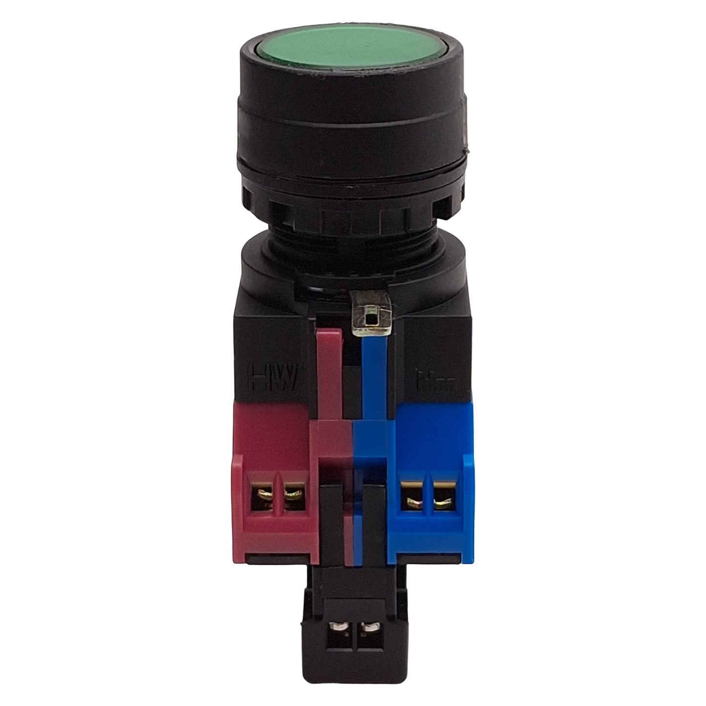 Used Idec HW1L-M1F11QD-G-24V Green Momentary Illuminated Pushbutton, 1NO+1NC, 24VDC