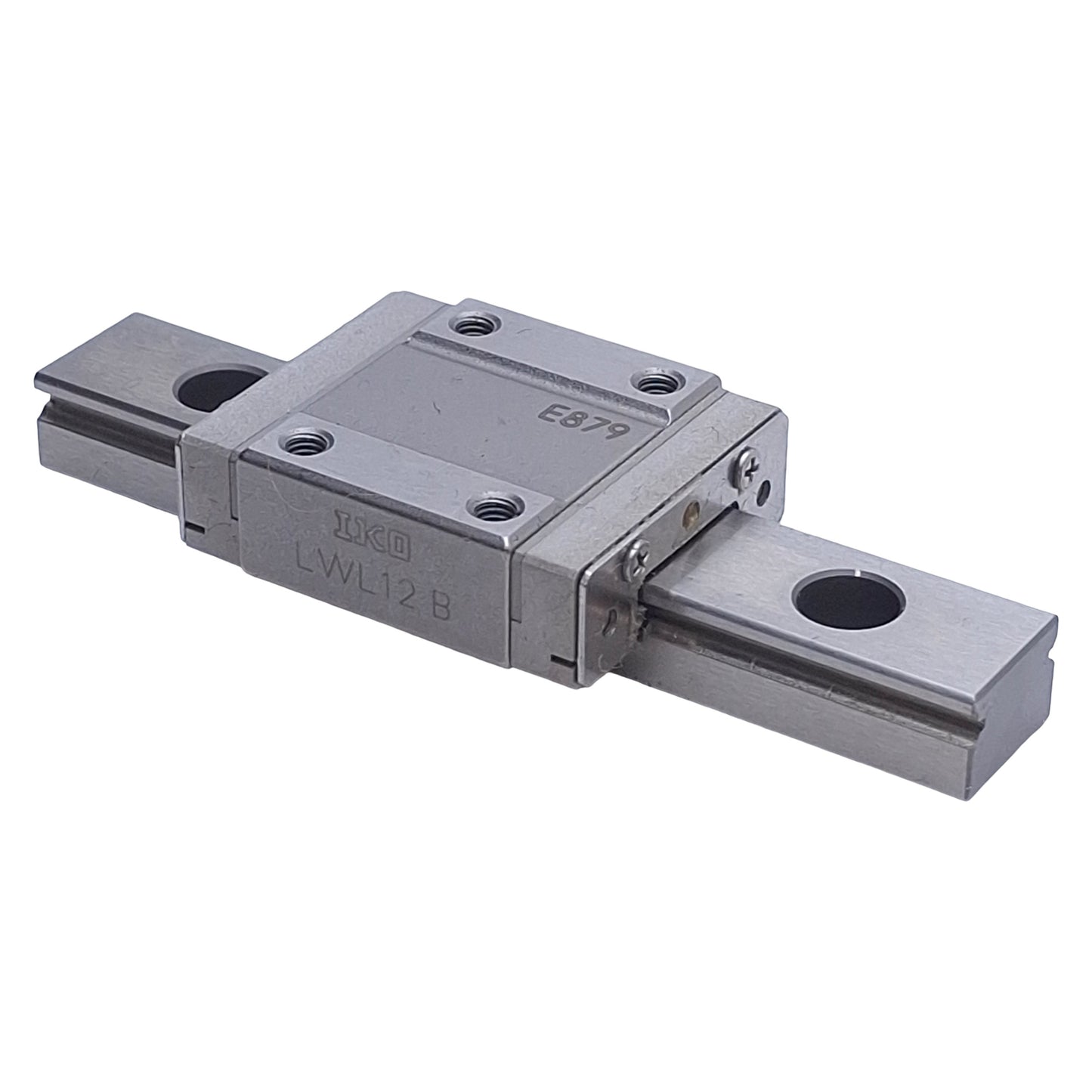 Used IKO LWL12B Linear Guide Block w/ 12x75mm Rail, 25mm Pitch, M3, 4290N Max