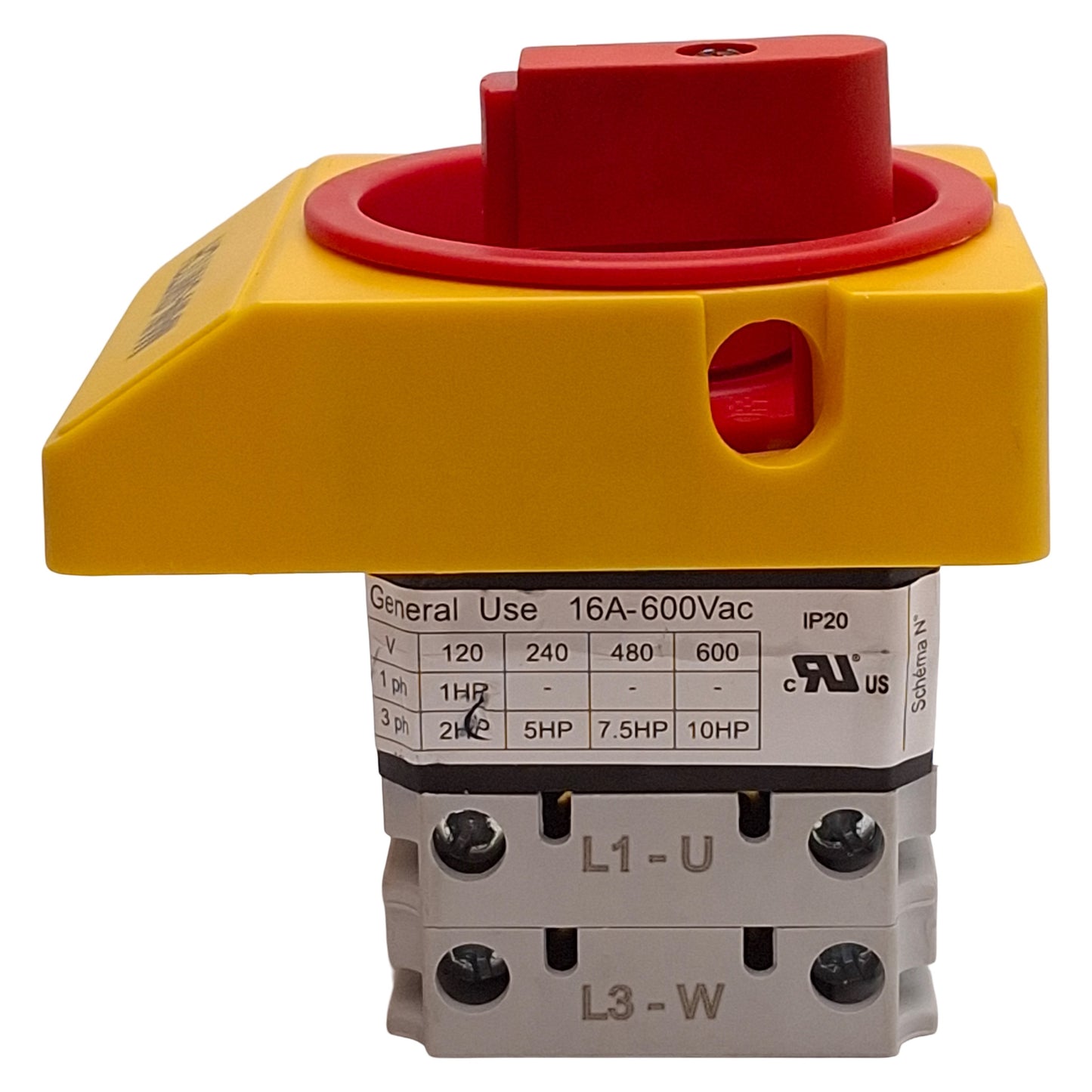 Used Baco SS3EV493A PR17 Rotary Disconnect Switch, 3-Pole, 16A, 10HP @ 3Ø 600VAC