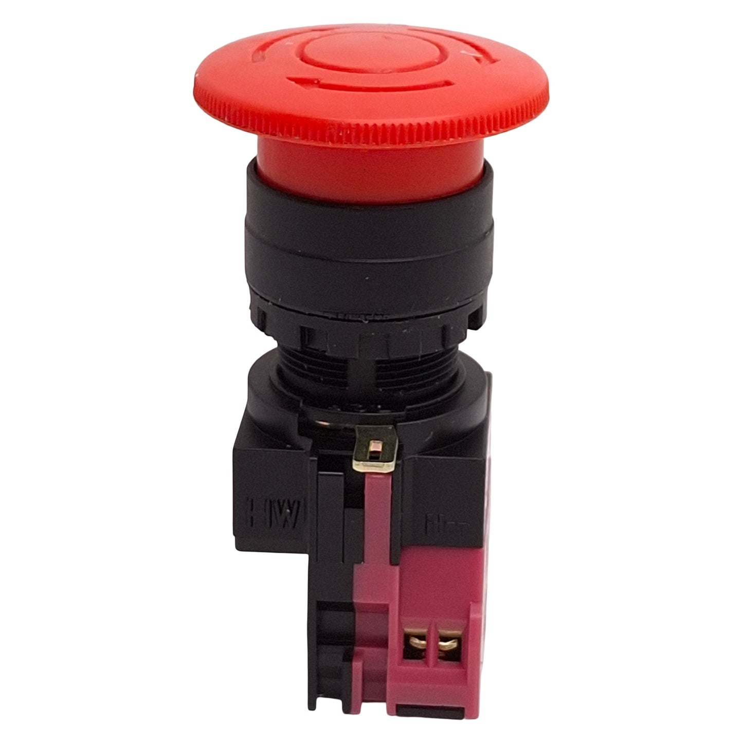 Used Lot of 2 Idec HW1B-V4F01-R E-Stop Pushbutton, Twist Reset, 1NC, 22mm, 10A 600V