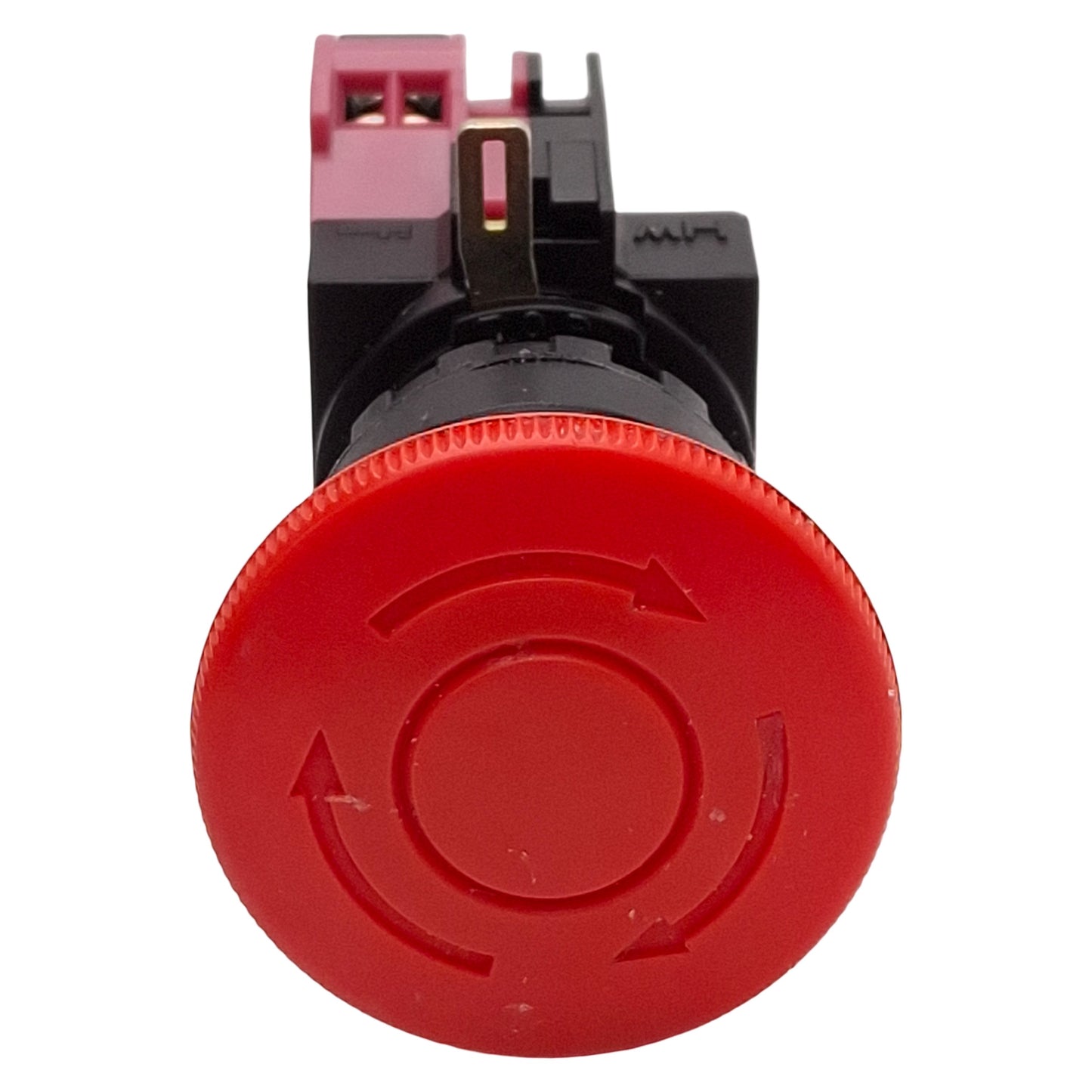 Used Lot of 2 Idec HW1B-V4F01-R E-Stop Pushbutton, Twist Reset, 1NC, 22mm, 10A 600V