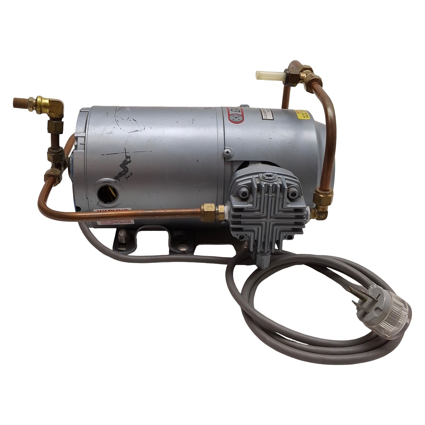 Used Gast 1VBF-22-M100X Oil-Less Piston Vacuum Pump, 1/6HP, 1725rpm, 115VAC