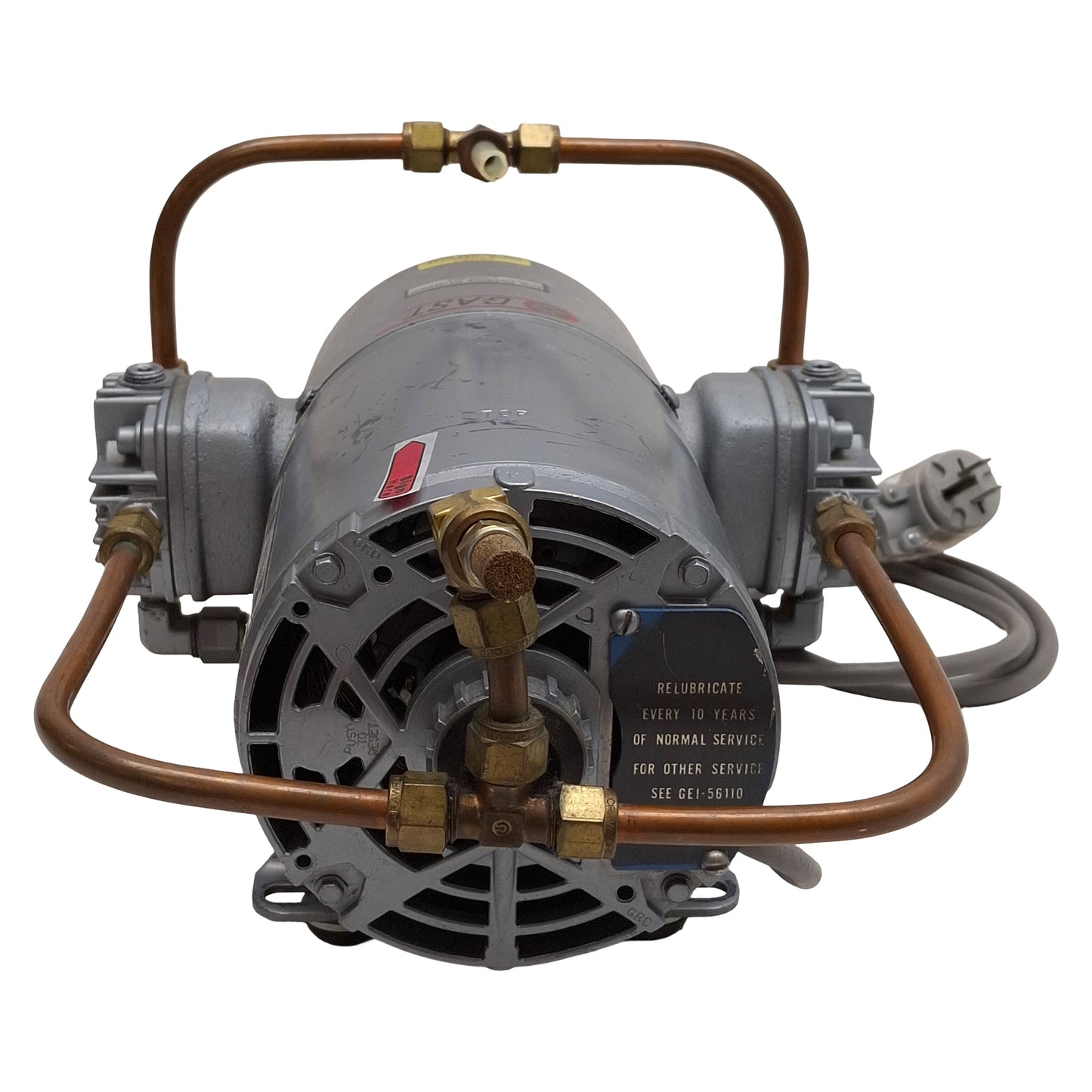 Used Gast 1VBF-22-M100X Oil-Less Piston Vacuum Pump, 1/6HP, 1725rpm, 115VAC