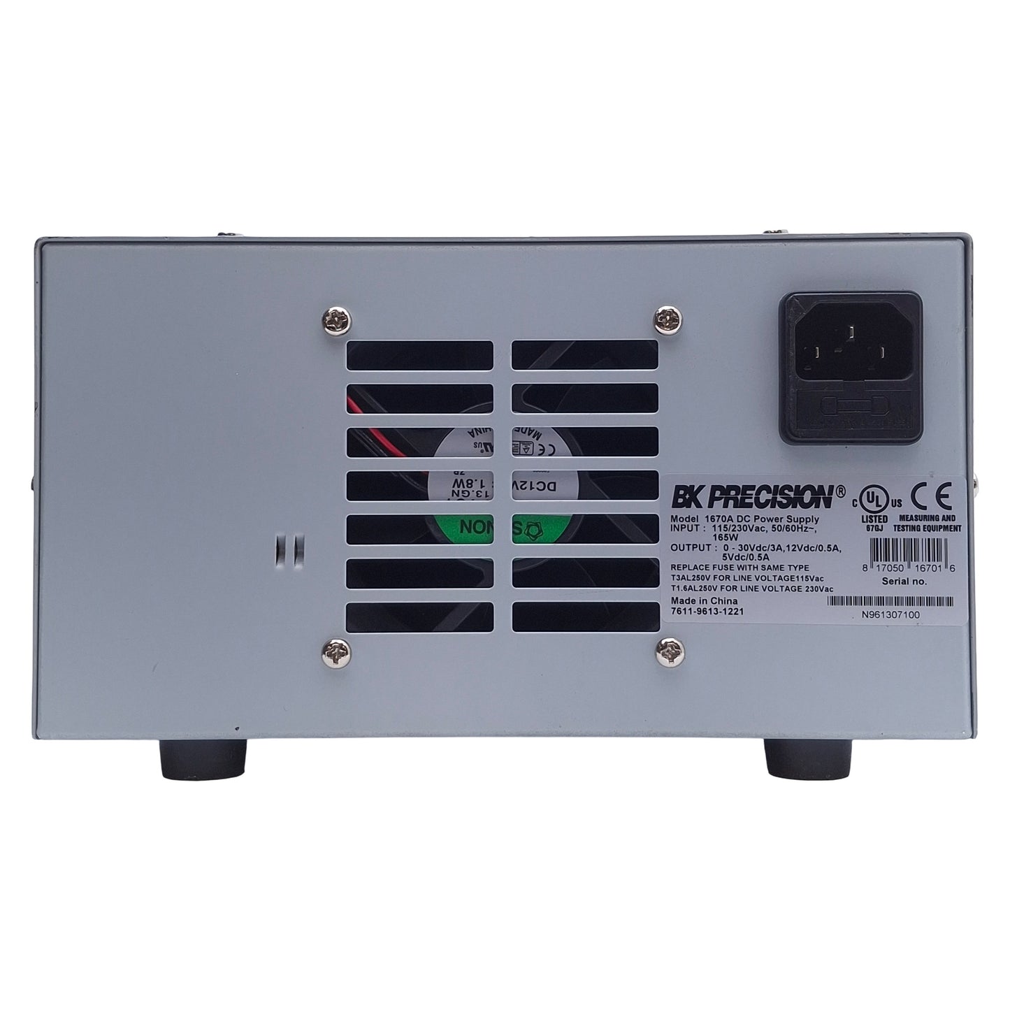 Used BK Precision 1670A DC Regulated Power Supply, 165W, 3 Outputs, 3-Digit LCD