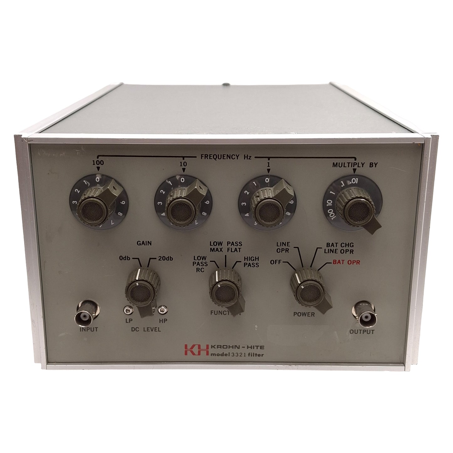 Used Krohn-Hite 3321 Variable Electronic Filter, 0.01Hz-99.9kHz 0/20dB BNC 115/230VAC