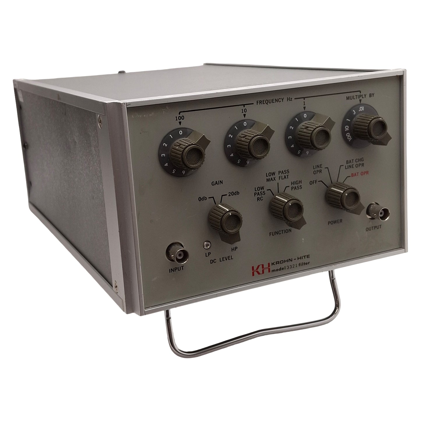 Used Krohn-Hite 3321 Variable Electronic Filter, 0.01Hz-99.9kHz 0/20dB BNC 115/230VAC