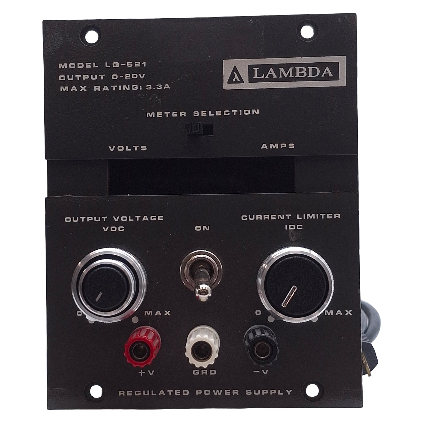 Used Lambda LQ-521 DC Power Supply, 66W, 0-20VDC 0-3.3A Output, 105-132VAC Input