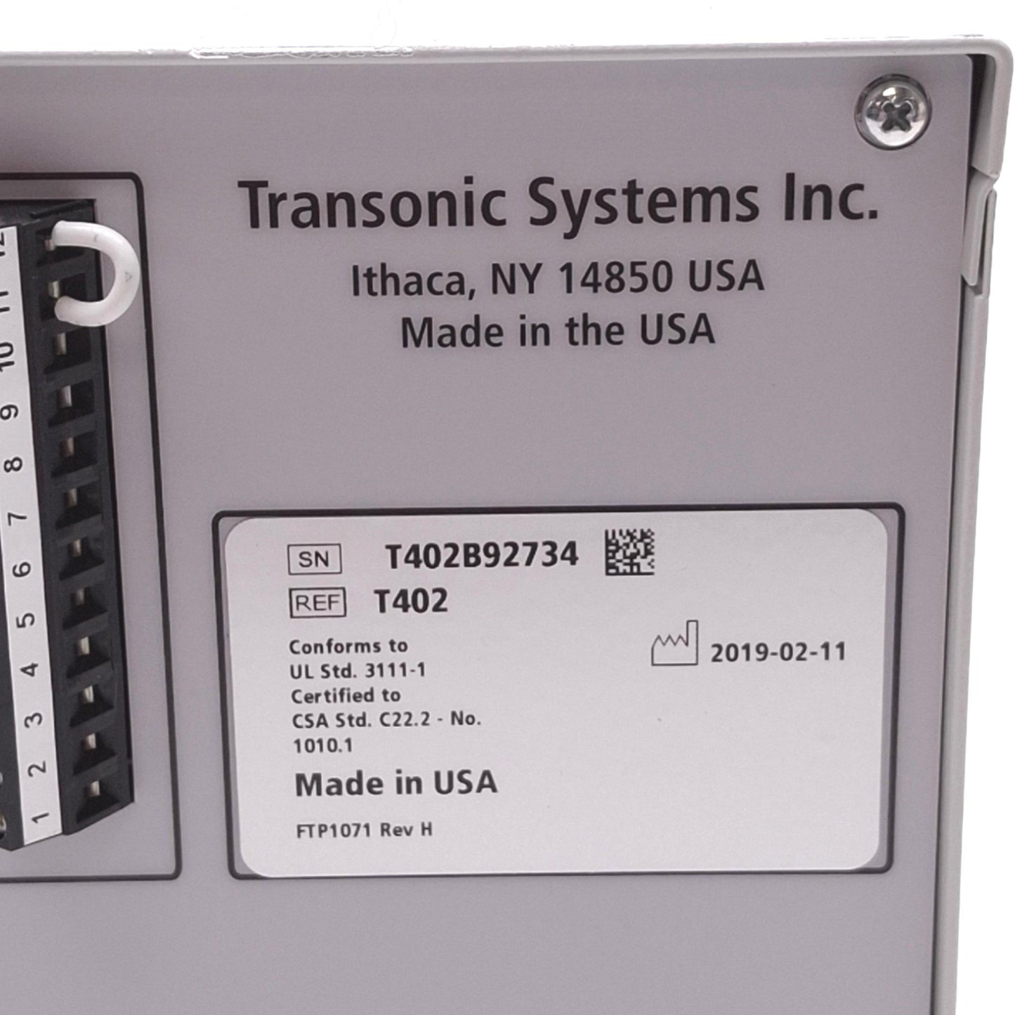 Used Transonic TS410 Tubing Flow Module w/ T402 Console, 0.01-10000mL/min, 100-240VAC