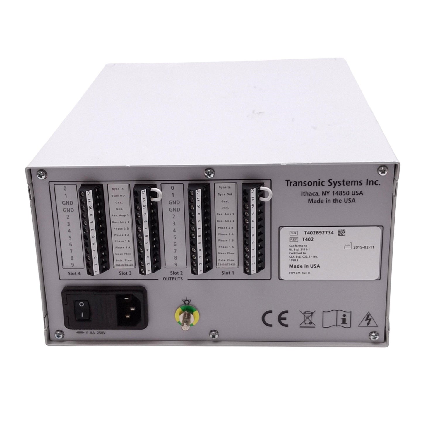 Used Transonic TS410 Tubing Flow Module w/ T402 Console, 0.01-10000mL/min, 100-240VAC