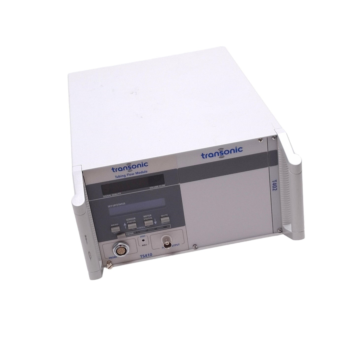 Used Transonic TS410 Tubing Flow Module w/ T402 Console, 0.01-10000mL/min, 100-240VAC
