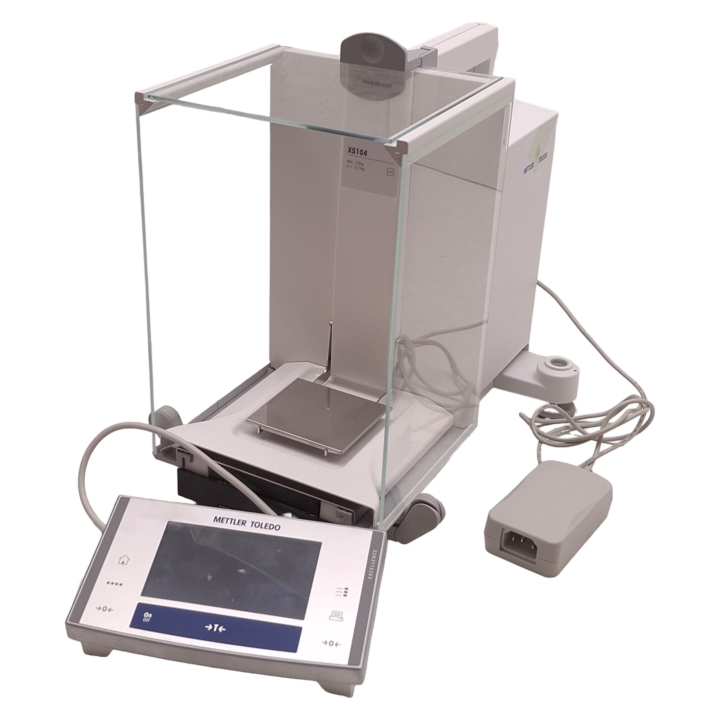 Used Mettler Toledo XS104 Analytical Balance 12VDC, 120g Capacity, 0.1mg. 78x73mm