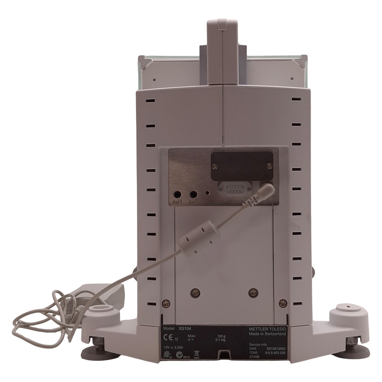 Used Mettler Toledo XS104 Analytical Balance 12VDC, 120g Capacity, 0.1mg. 78x73mm