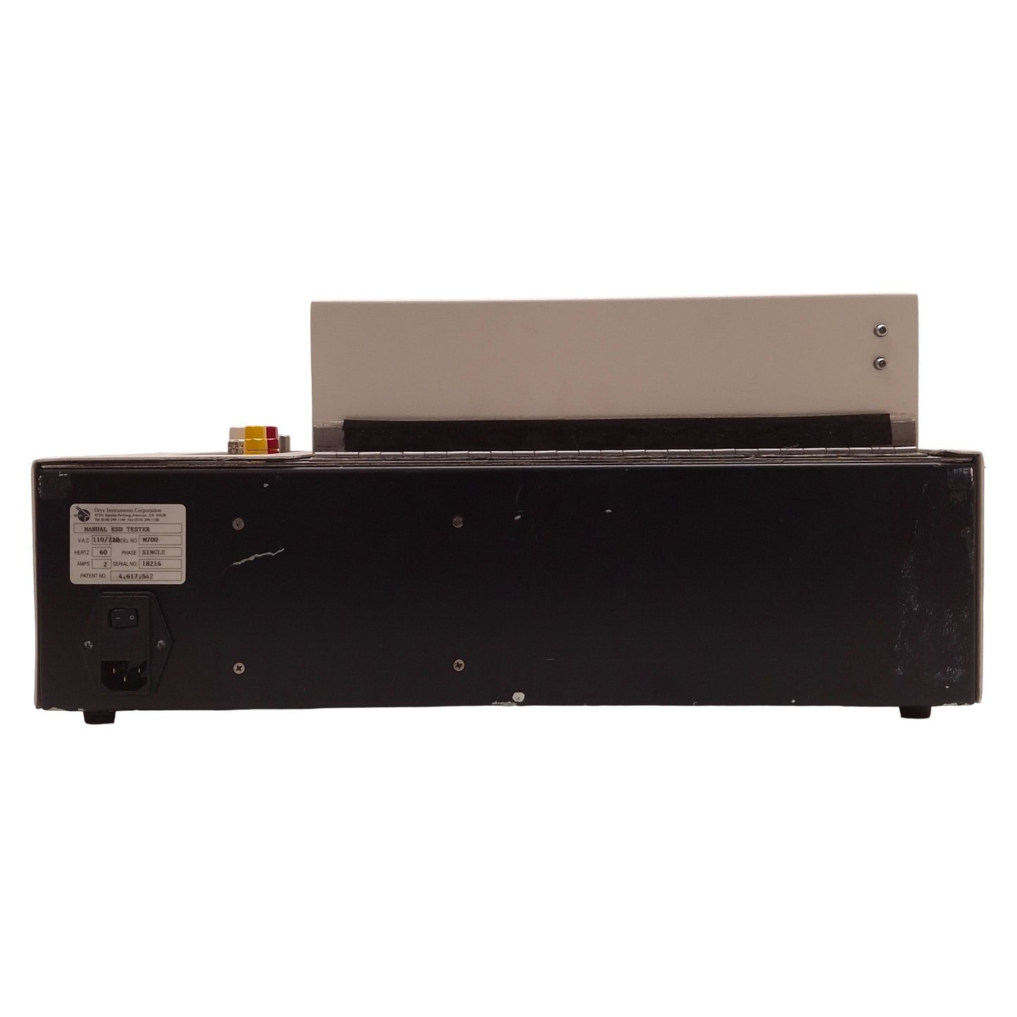 Used Oryx Instruments M700 Manual ESD Tester System w/PC Card Test Fixture 110/220VAC