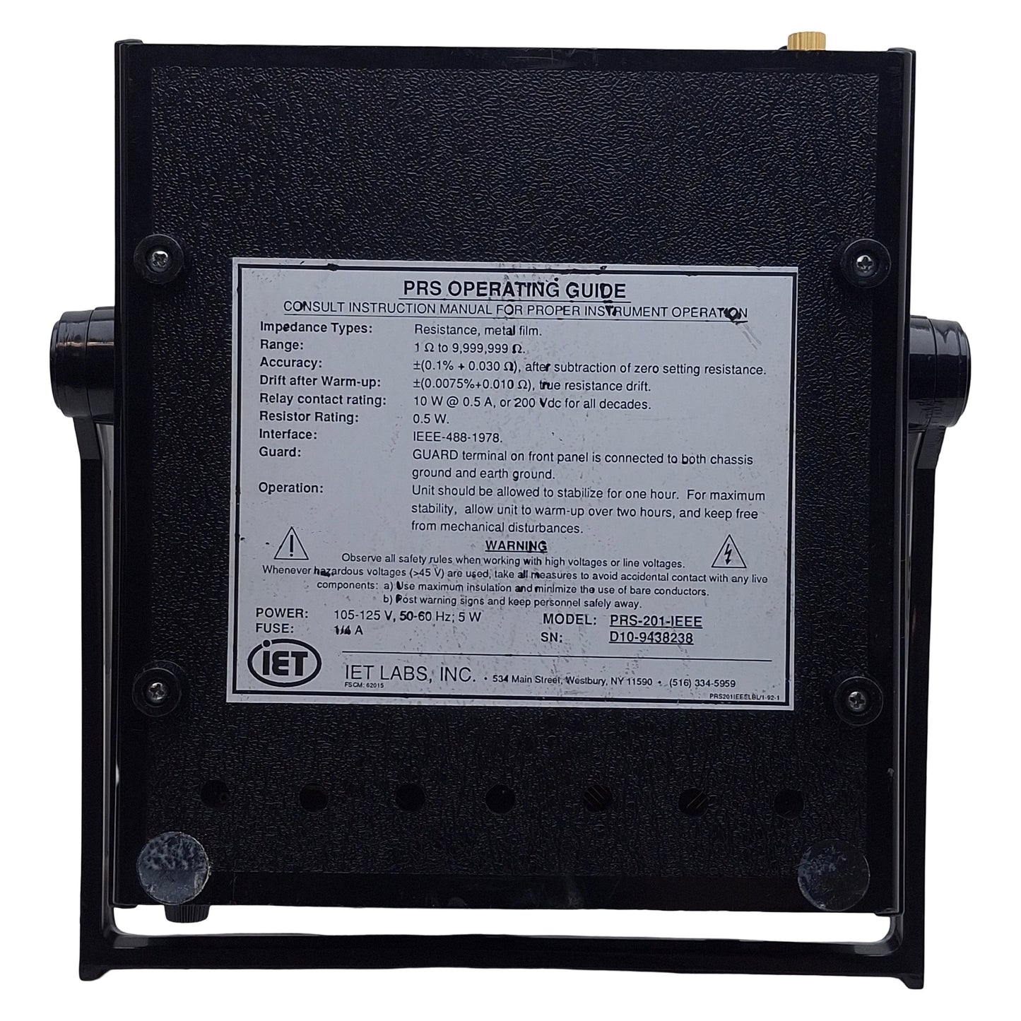 Used IET PRS-201-IEEE Programmable Resistance Substituter, 0 to 9,999,999Ω, IEEE-488
