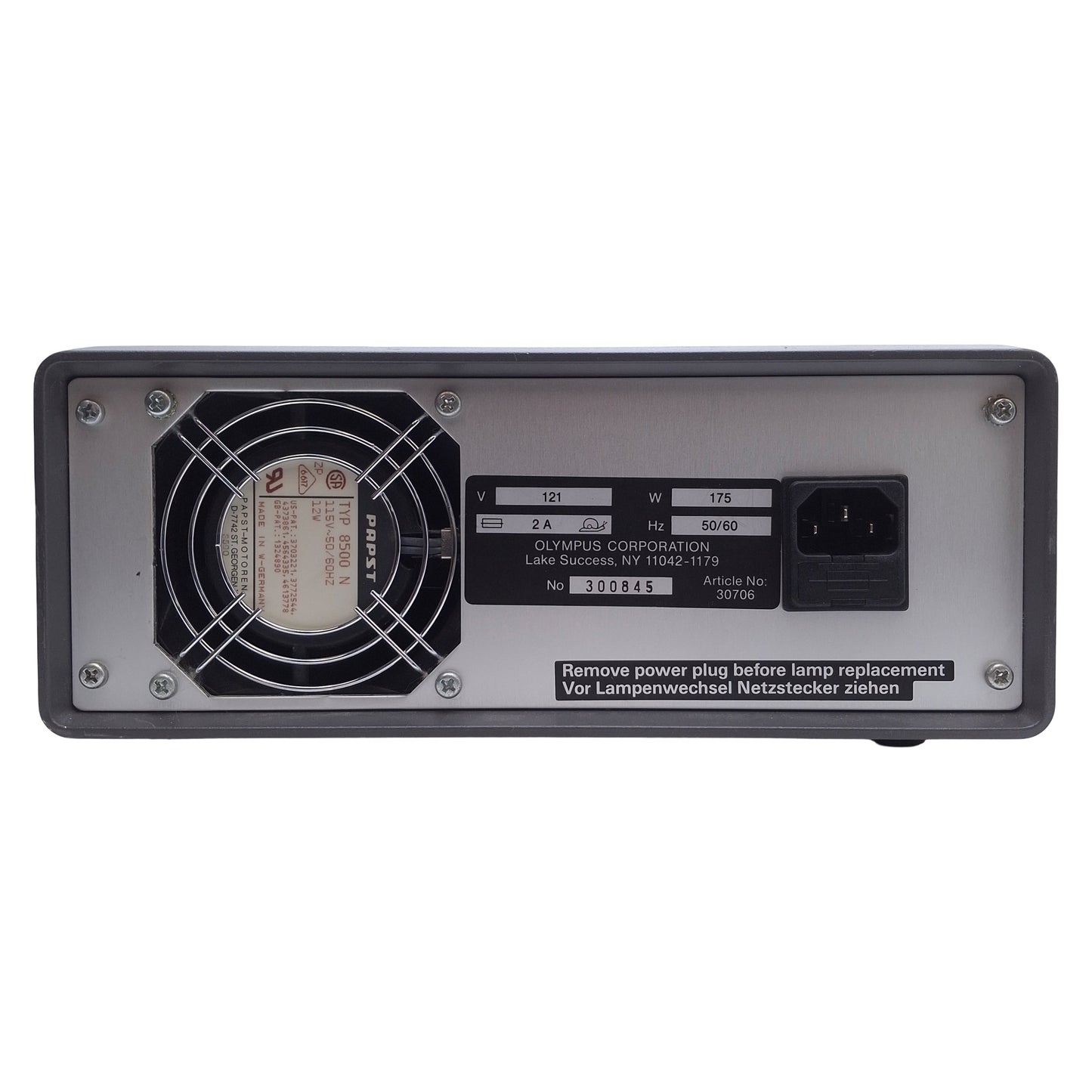 Used Olympus Highlight 3000 Fiber Optic Light Source 175W, 121VAC 2A, ø15mm Output
