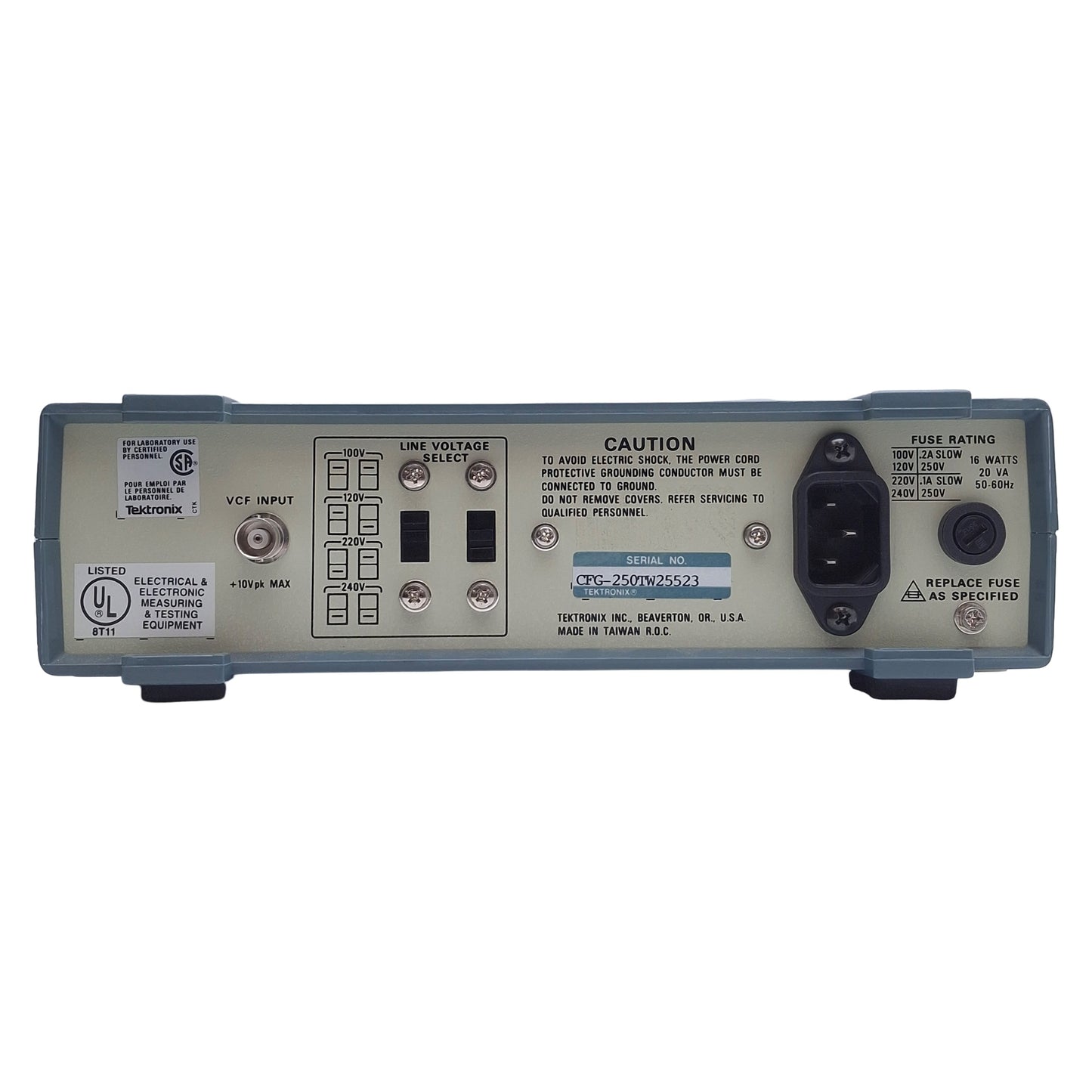 Used Tektronix CFG250 Function Generator 110-240VAC, 1-1M Range, 1:1 to 100:1 Sweep