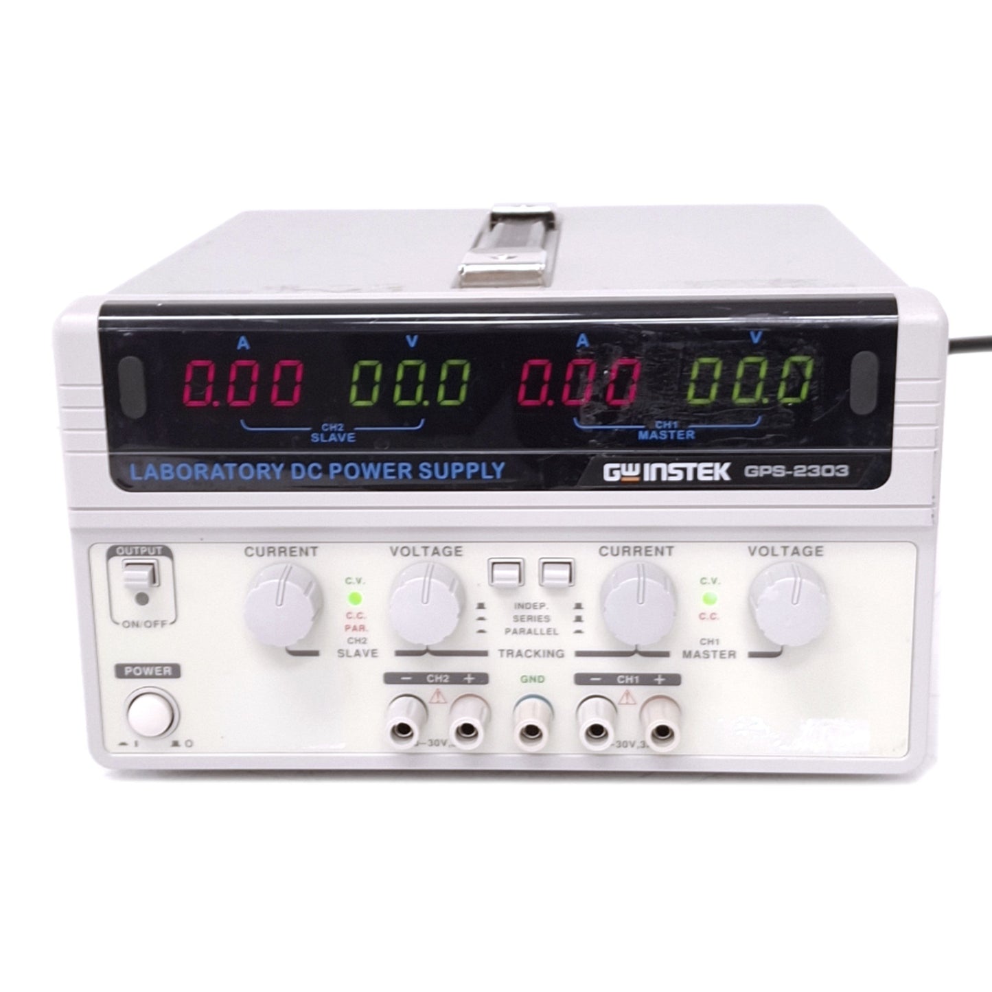 Used GW Instek GPS-2303 Laboratory DC Power Supply, 2-Channel 30V 3A, 180W Max