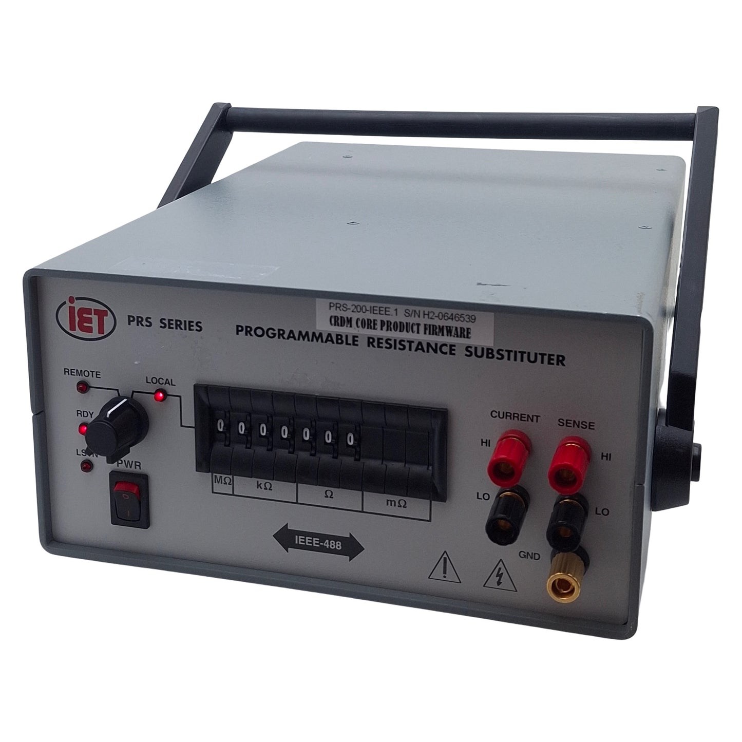 Used IET PRS-200-IEEE.1 Programmable Resistance Substituter, 0-9,999,999Ω, 105-125VAC