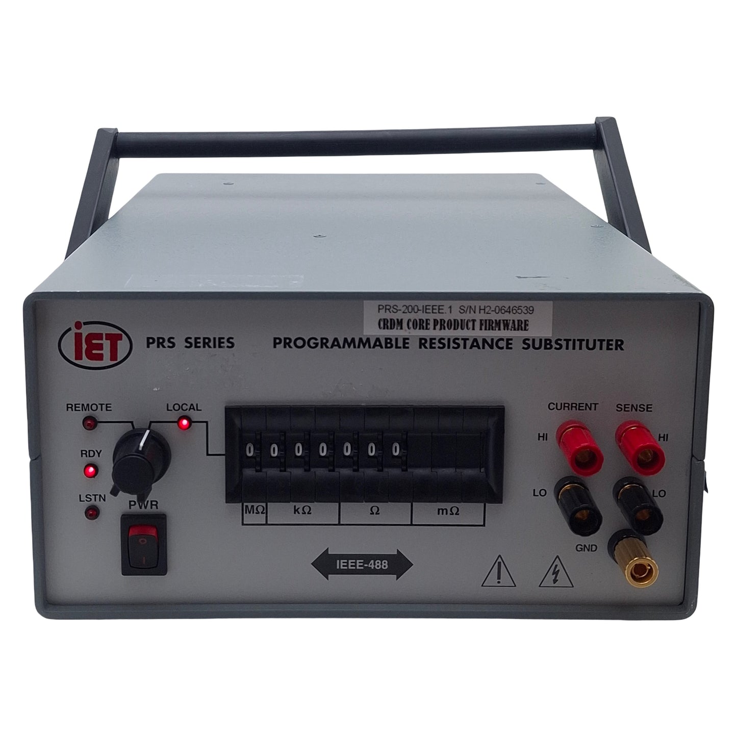 Used IET PRS-200-IEEE.1 Programmable Resistance Substituter, 0-9,999,999Ω, 105-125VAC