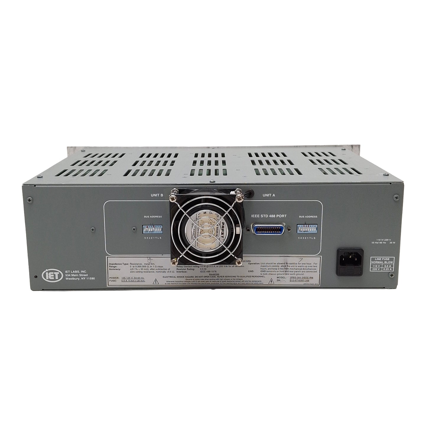 Used IET Labs 2PRS-201-2IEEE-RM Dual Channel Programmable Resistance Substituter