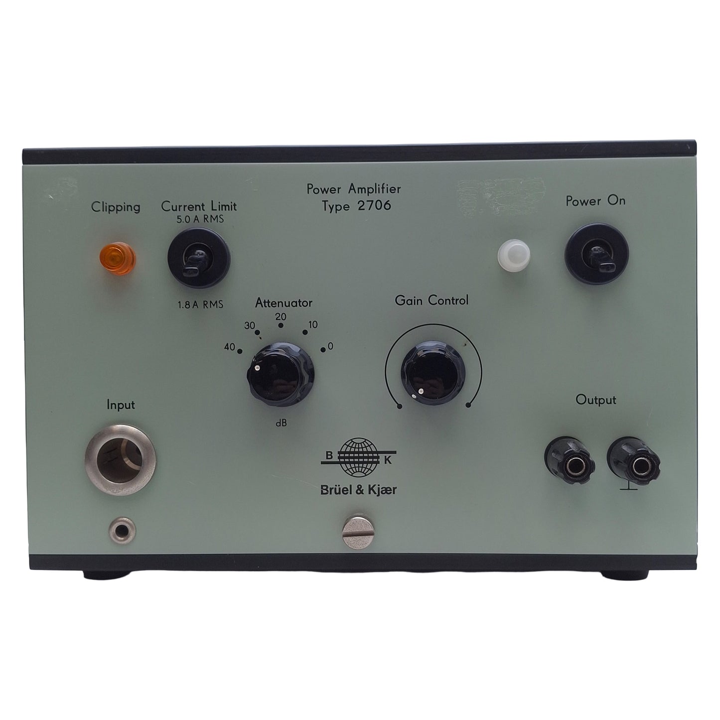 Used Bruel and Kjaer 2706 Power Amplifier 75VA Out, 5A/1.5A, 0-40dB Attenuator